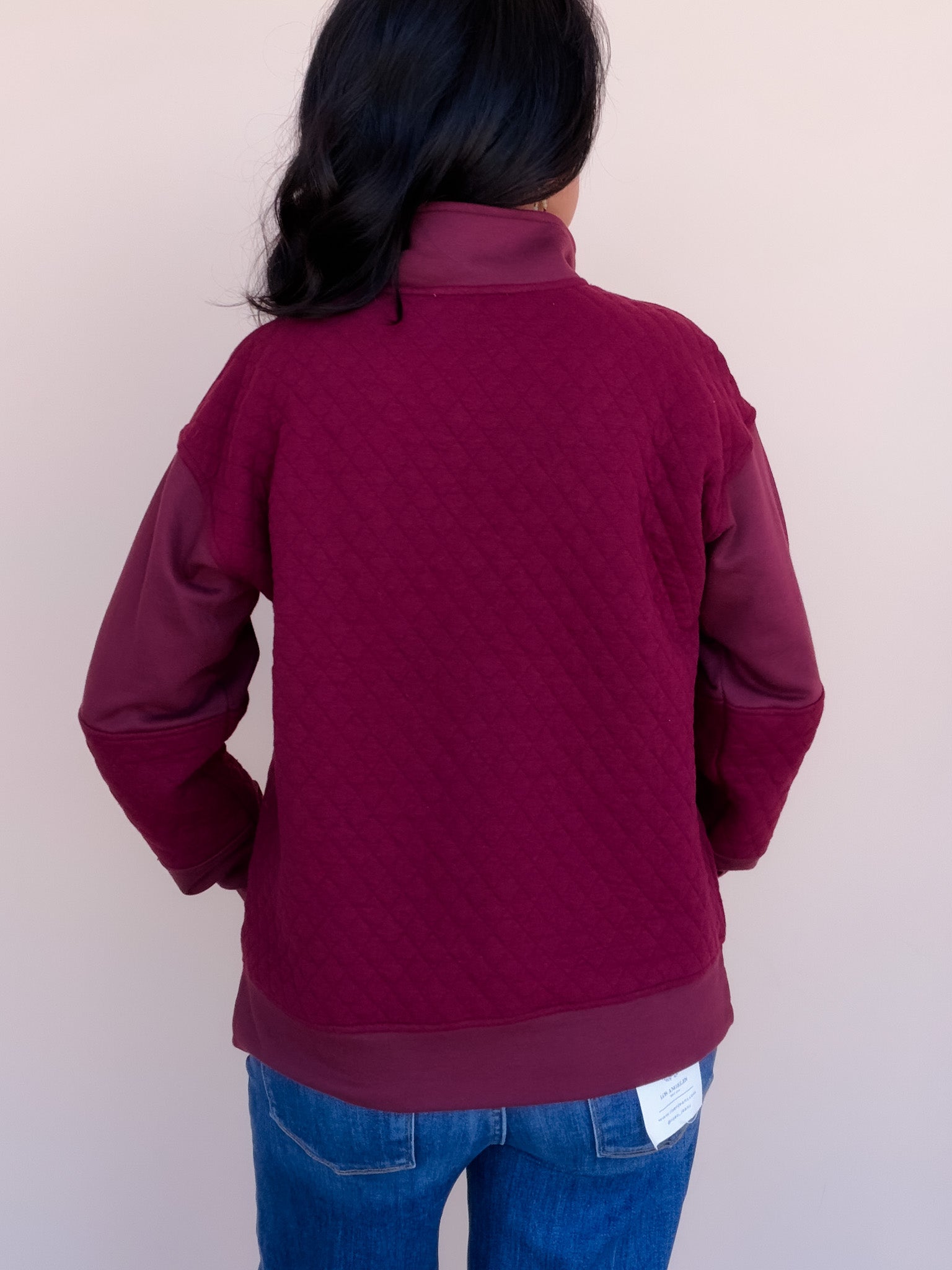 Quilt Trip Pullover | Burgundy