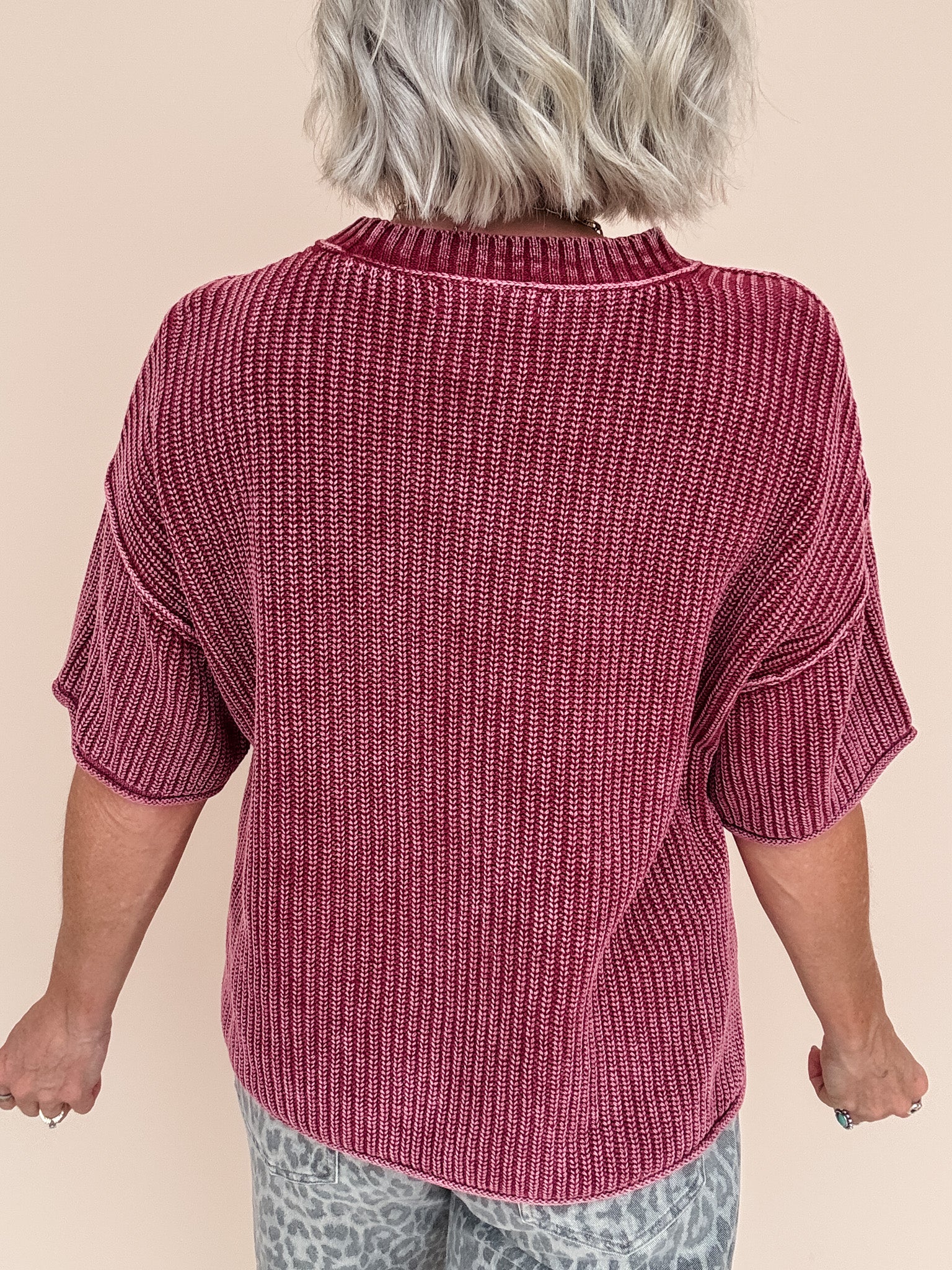 Modern Ease Knit Top | Burgundy