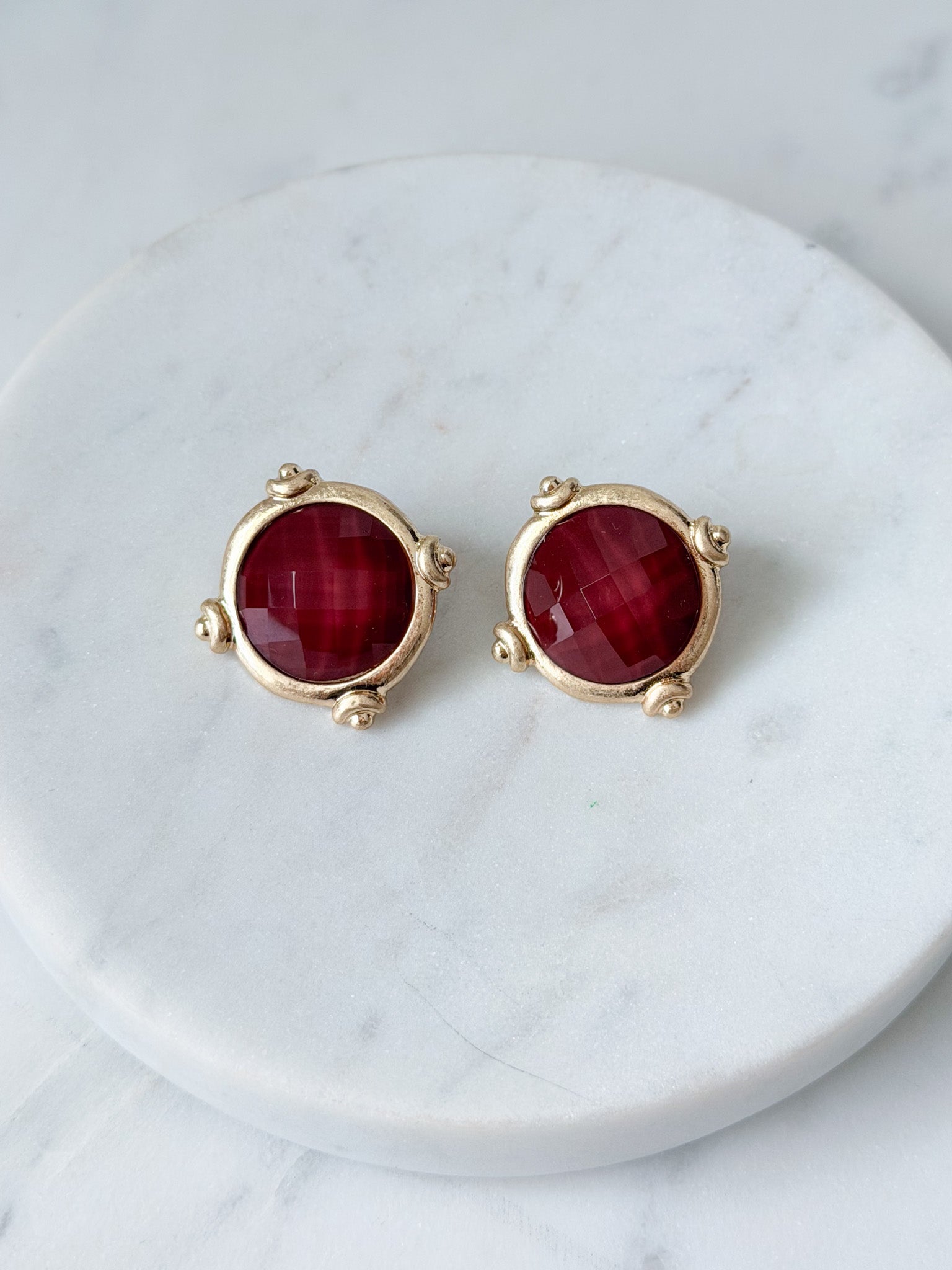 Crimson Gem Studs