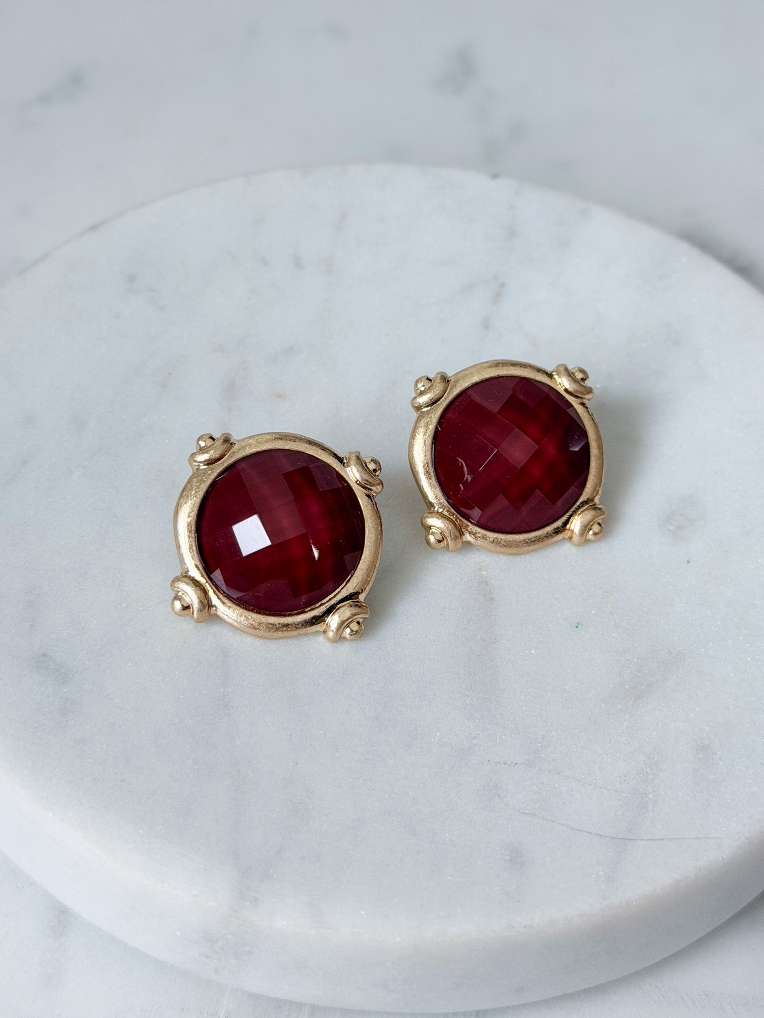 Crimson Gem Studs