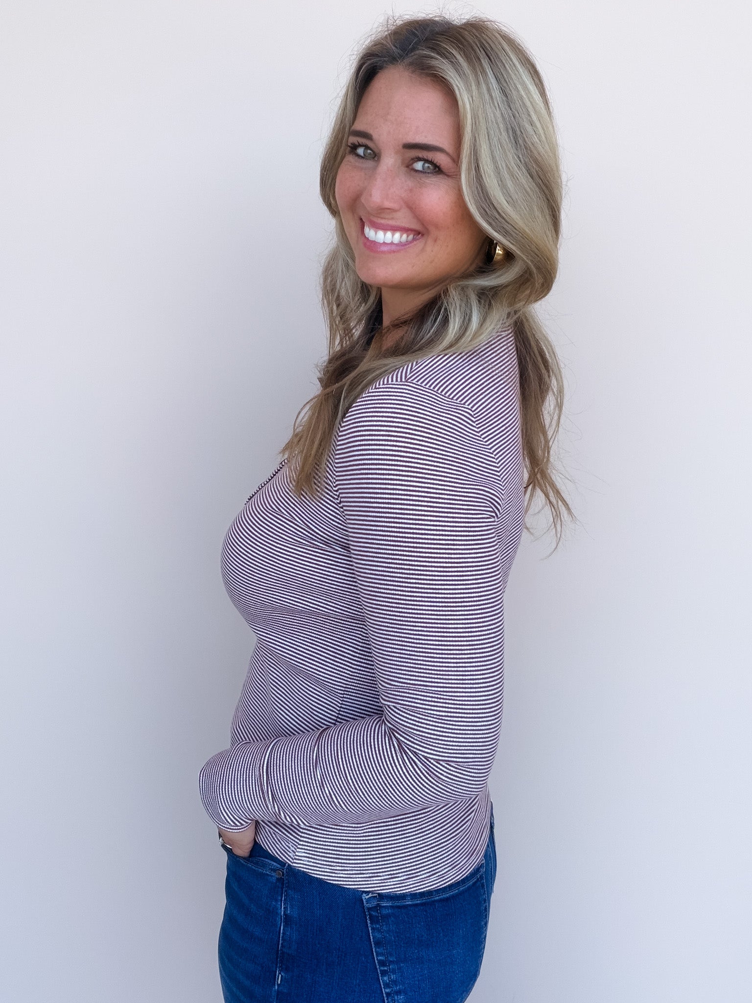 Rust & Row Henley