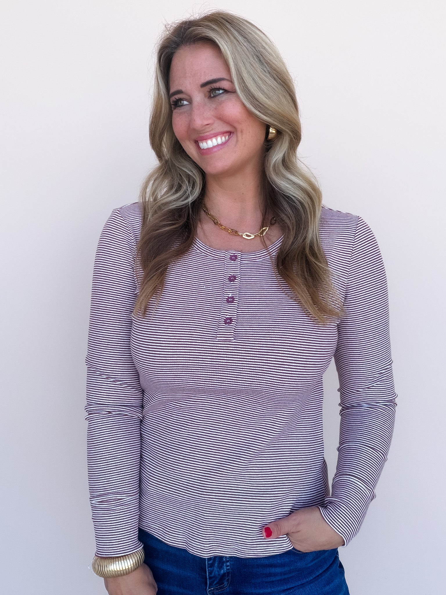 Rust & Row Henley