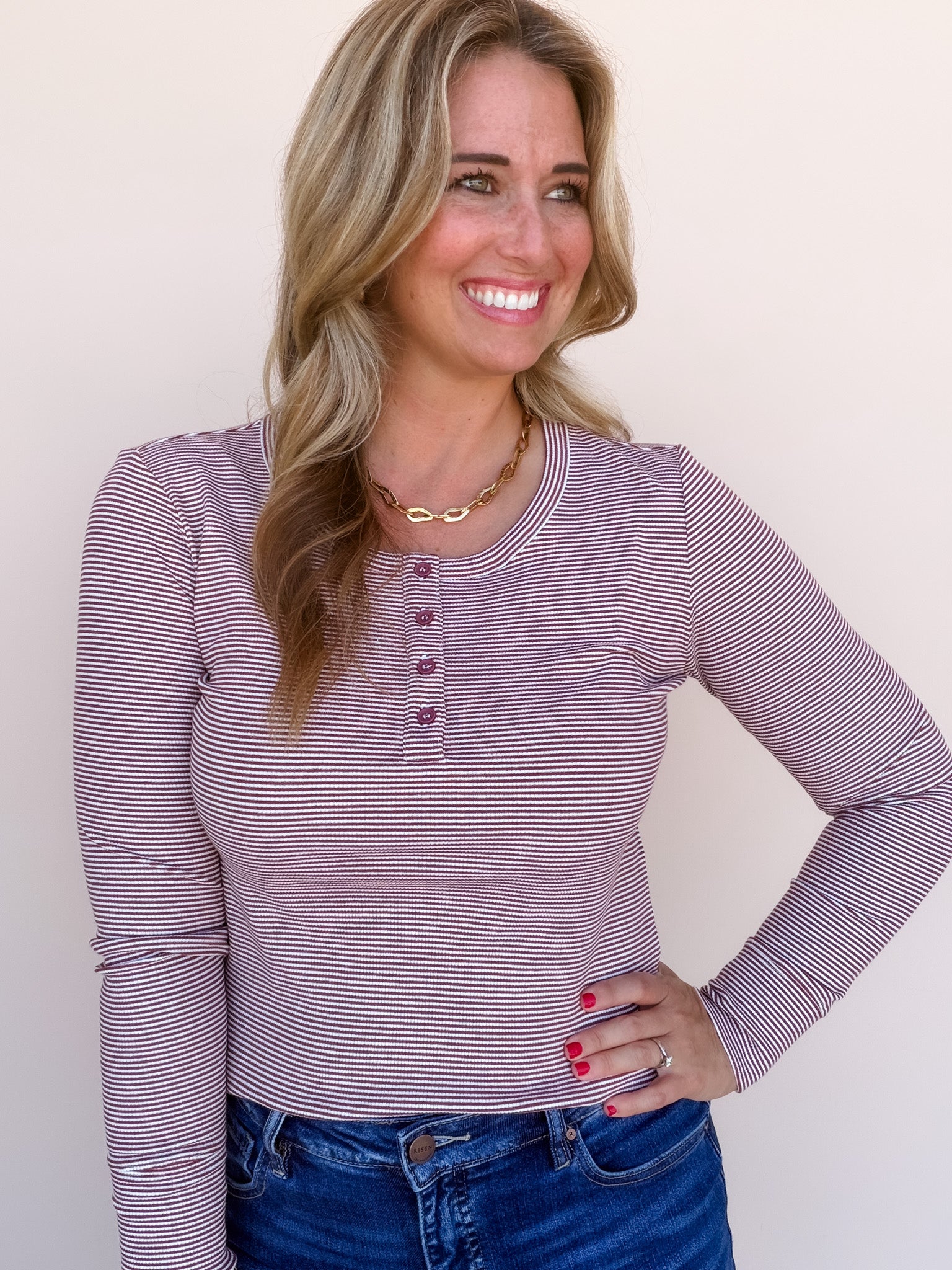 Rust & Row Henley