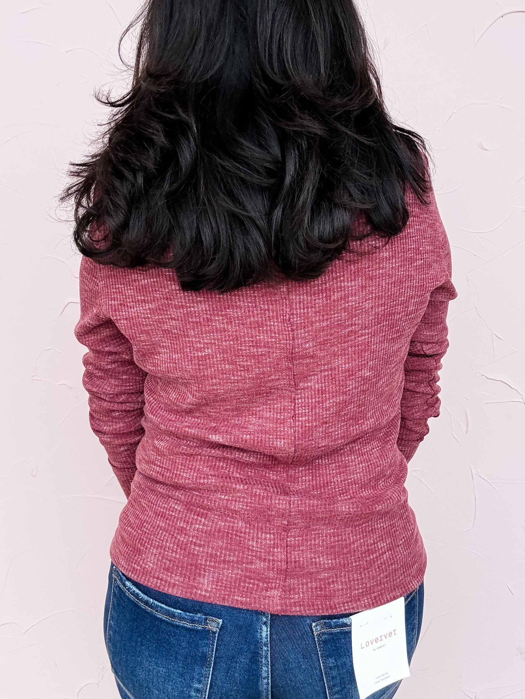 Crimson Blush Ribbed Top