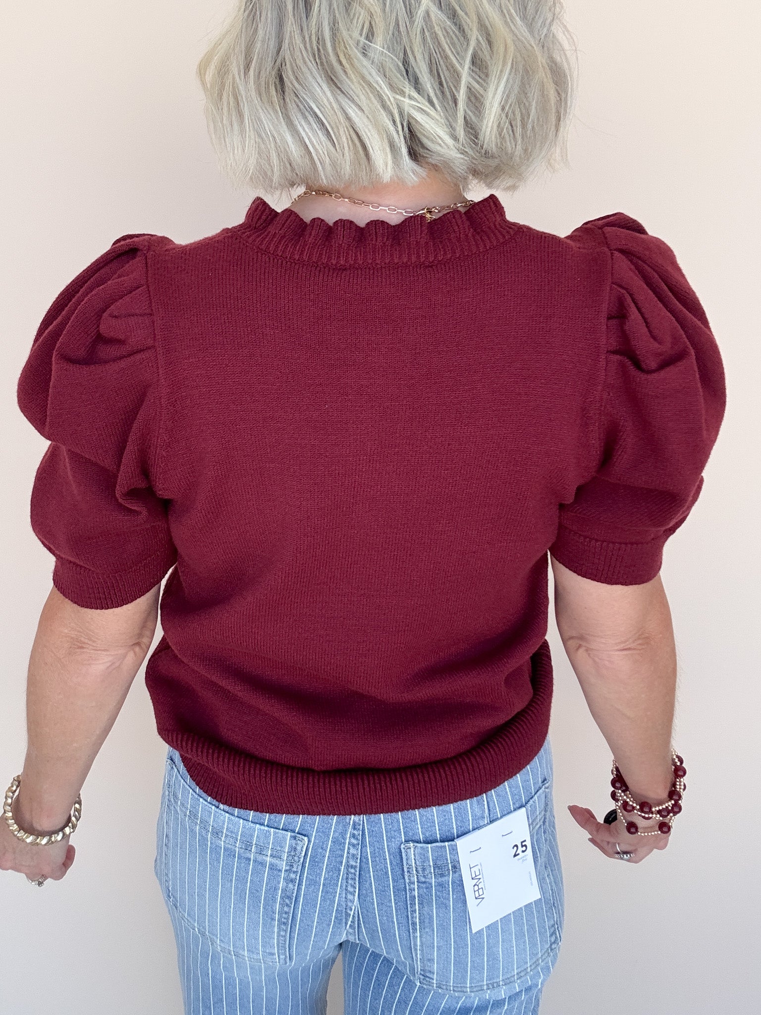 Come Home Ruffled Sweater | Maroon
