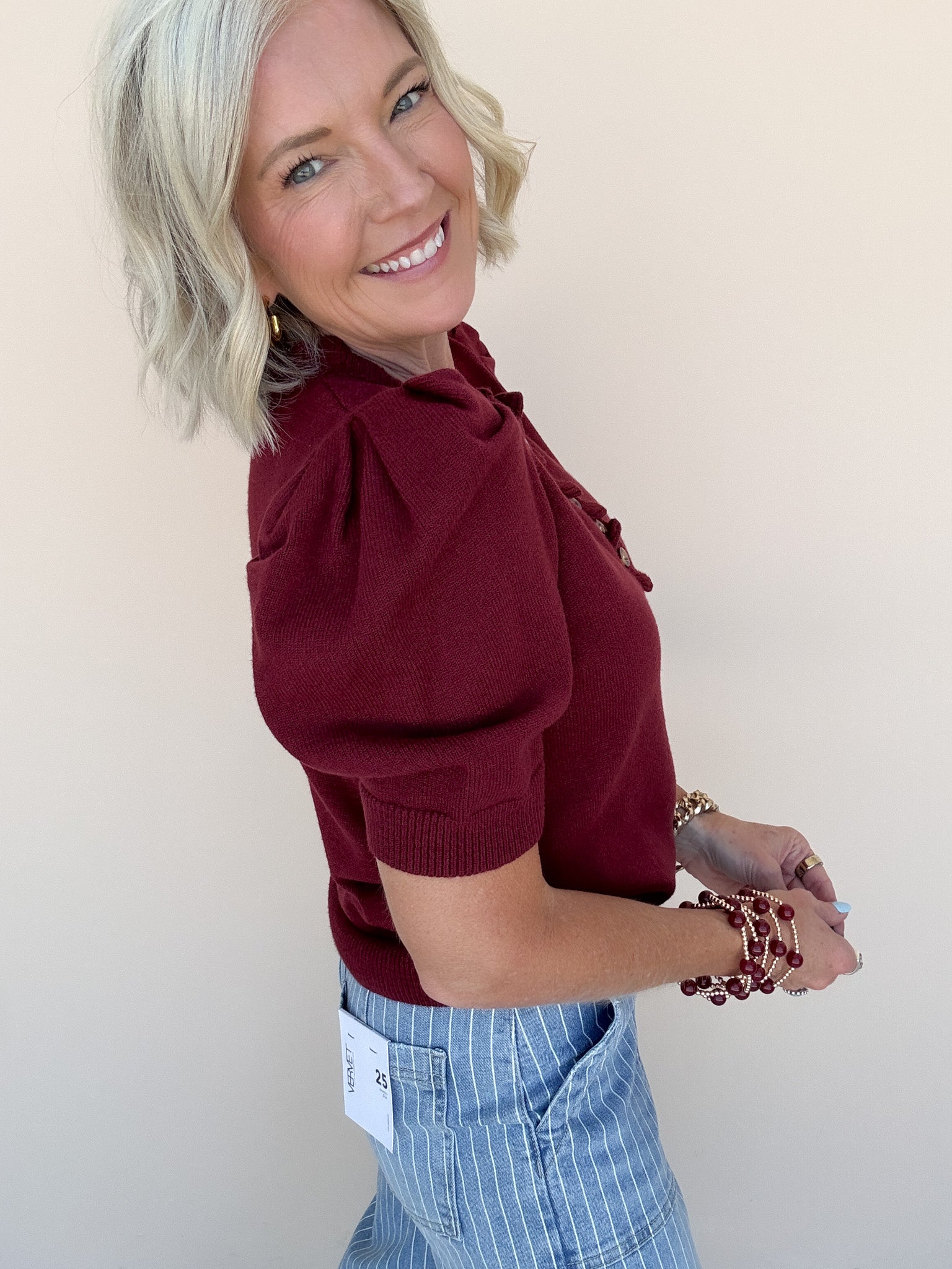 Come Home Ruffled Sweater | Maroon