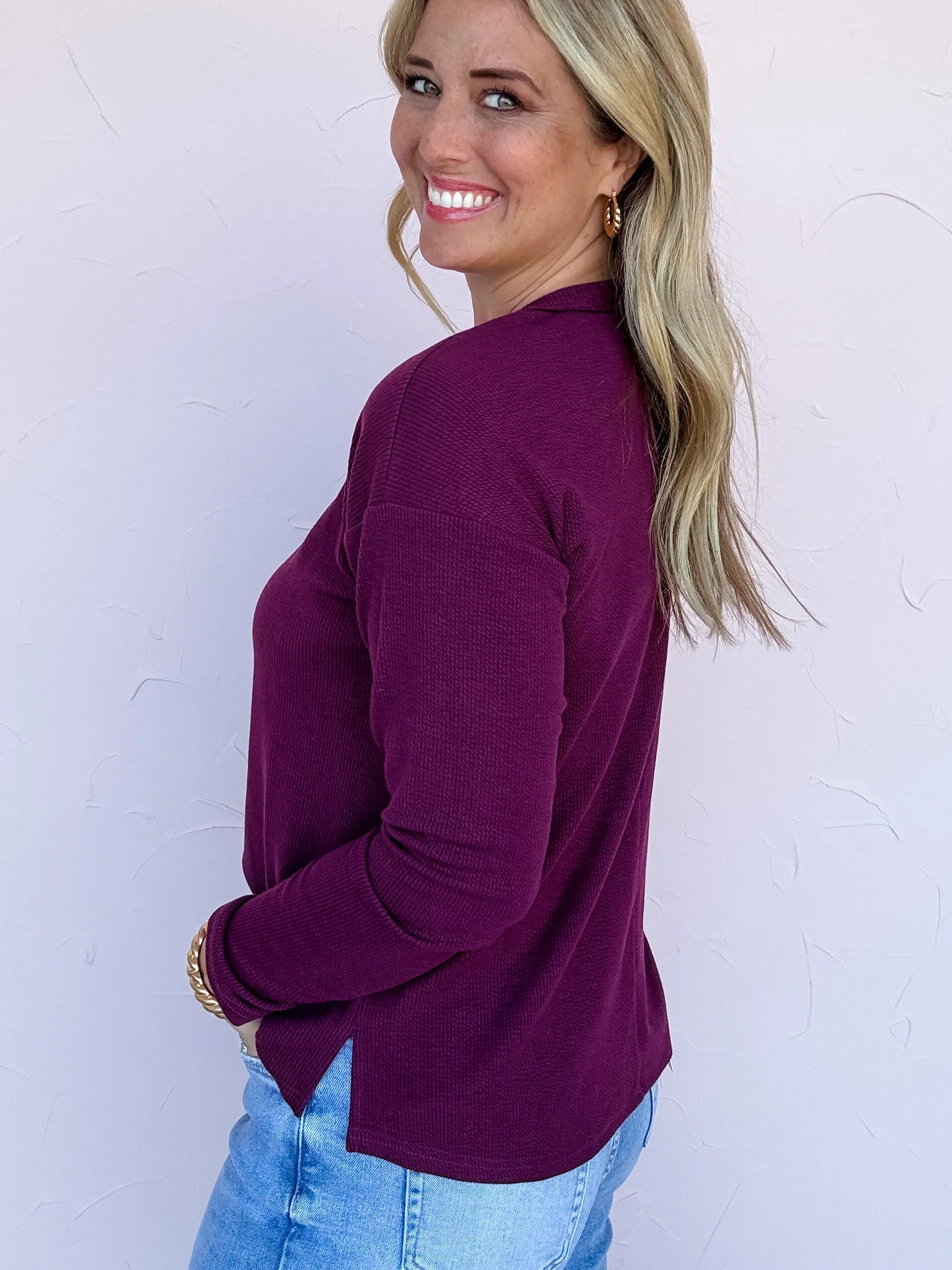 Fine Line Textured Top- FINAL SALE