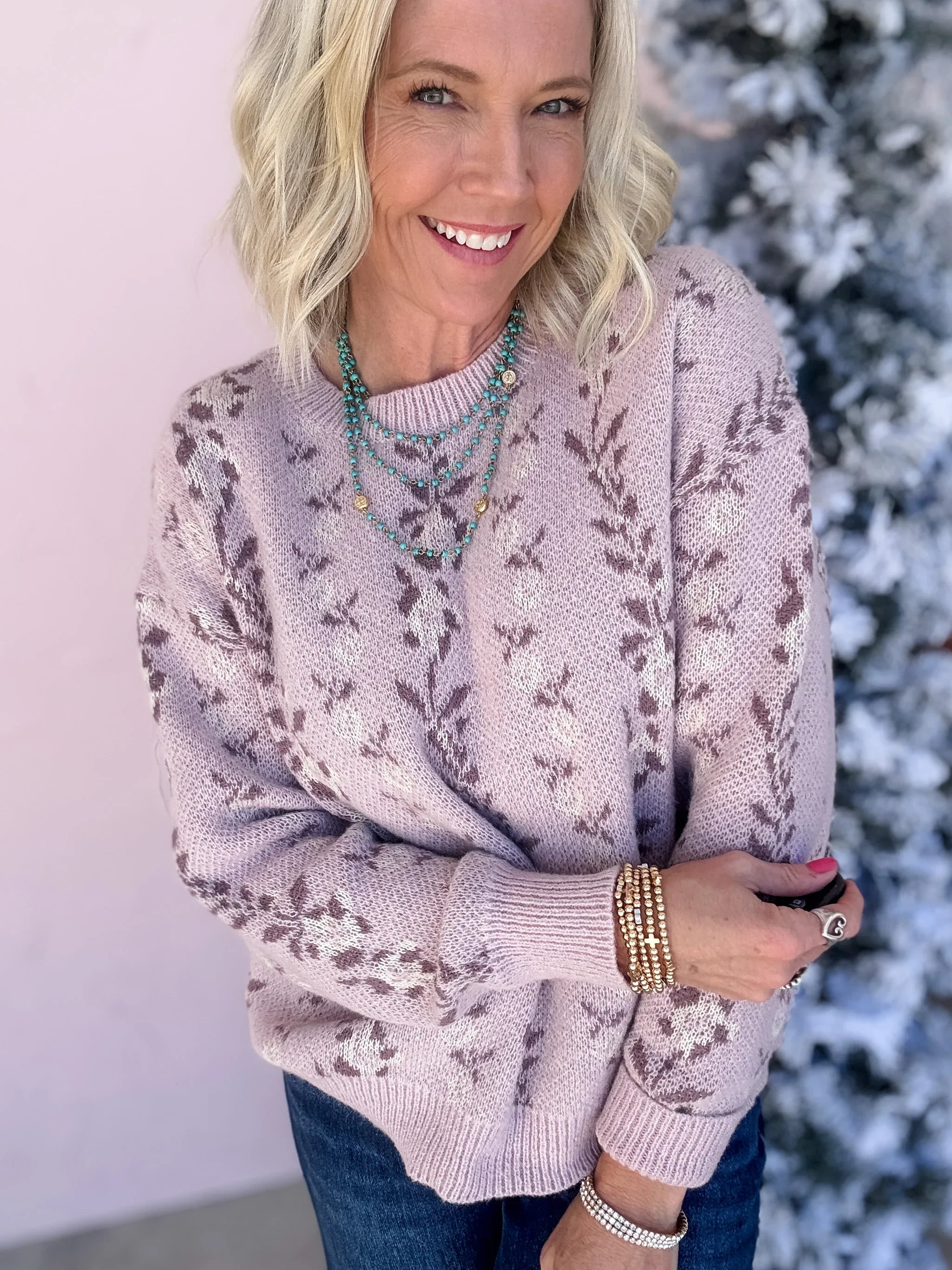 Poetry in Pink Sweater