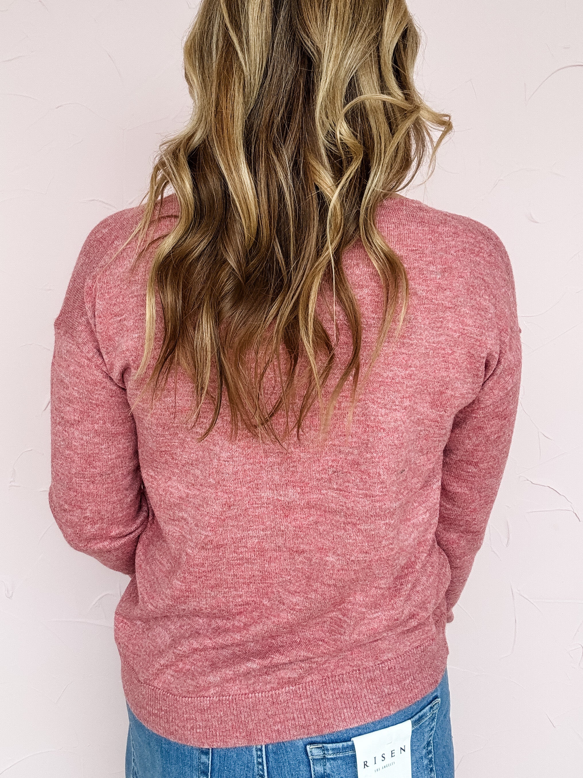 Blushing Ember V-Neck Top