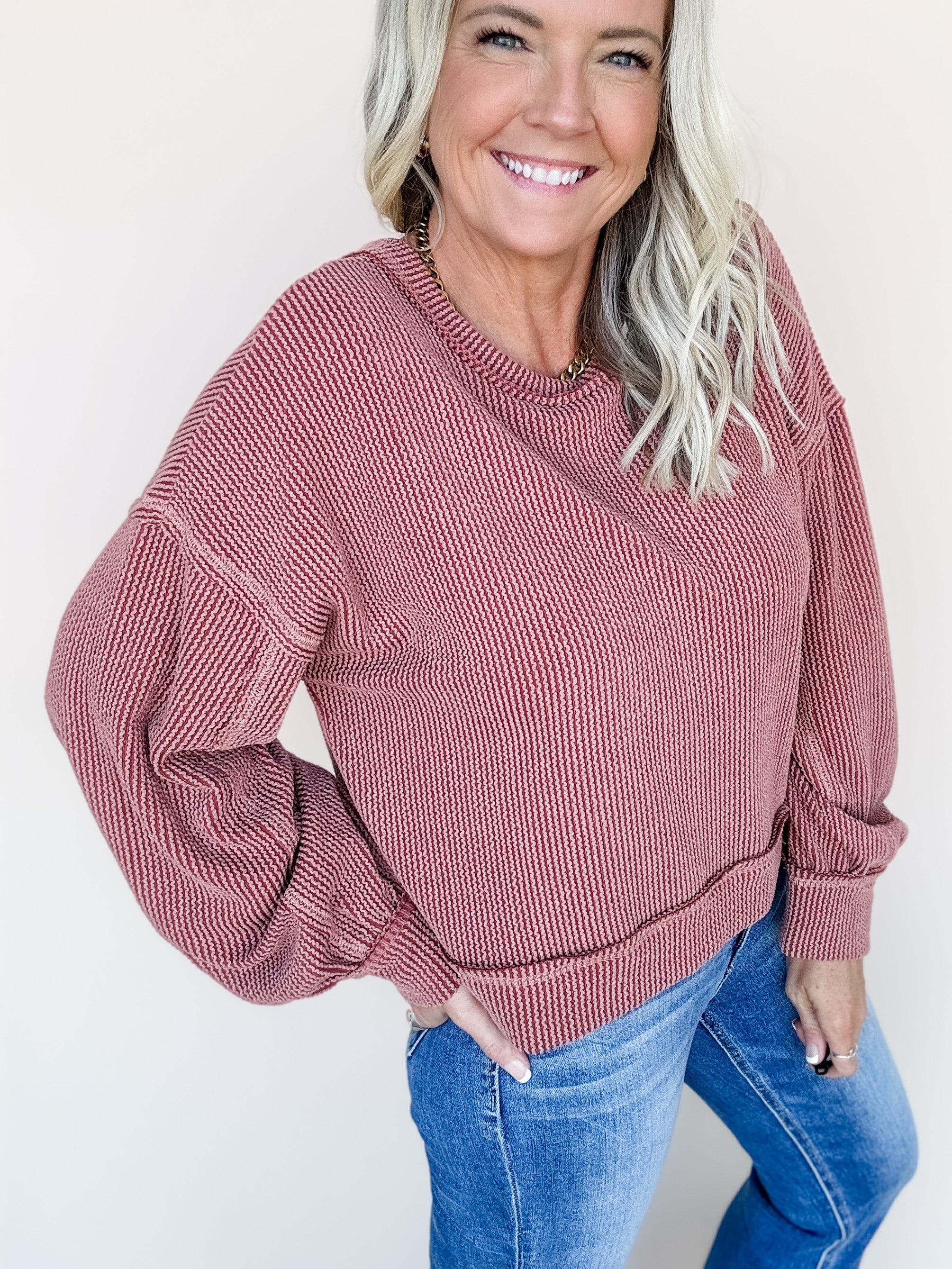 Cedar Ribbed Pullover