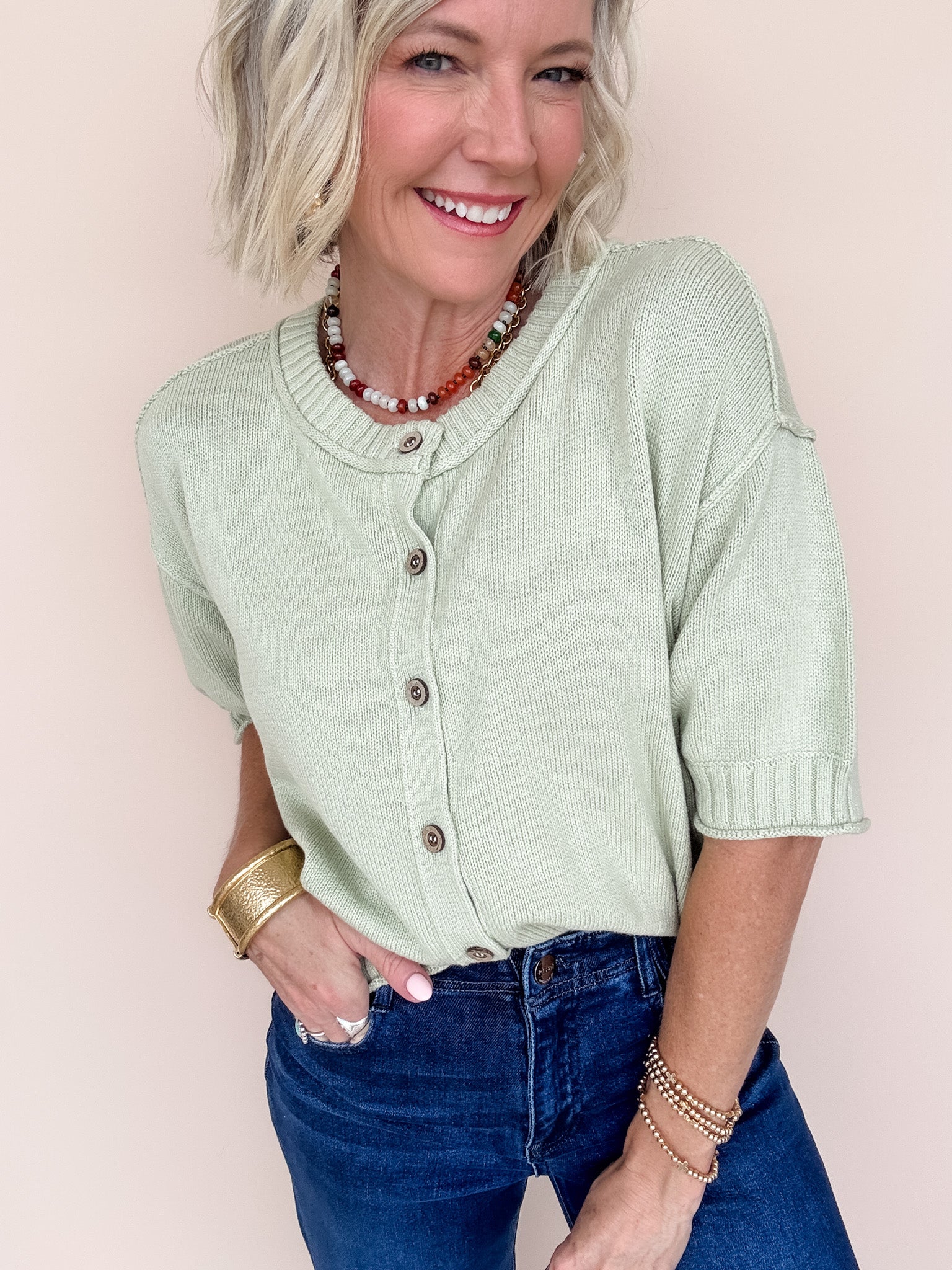 Winnie Cardigan | Light Olive