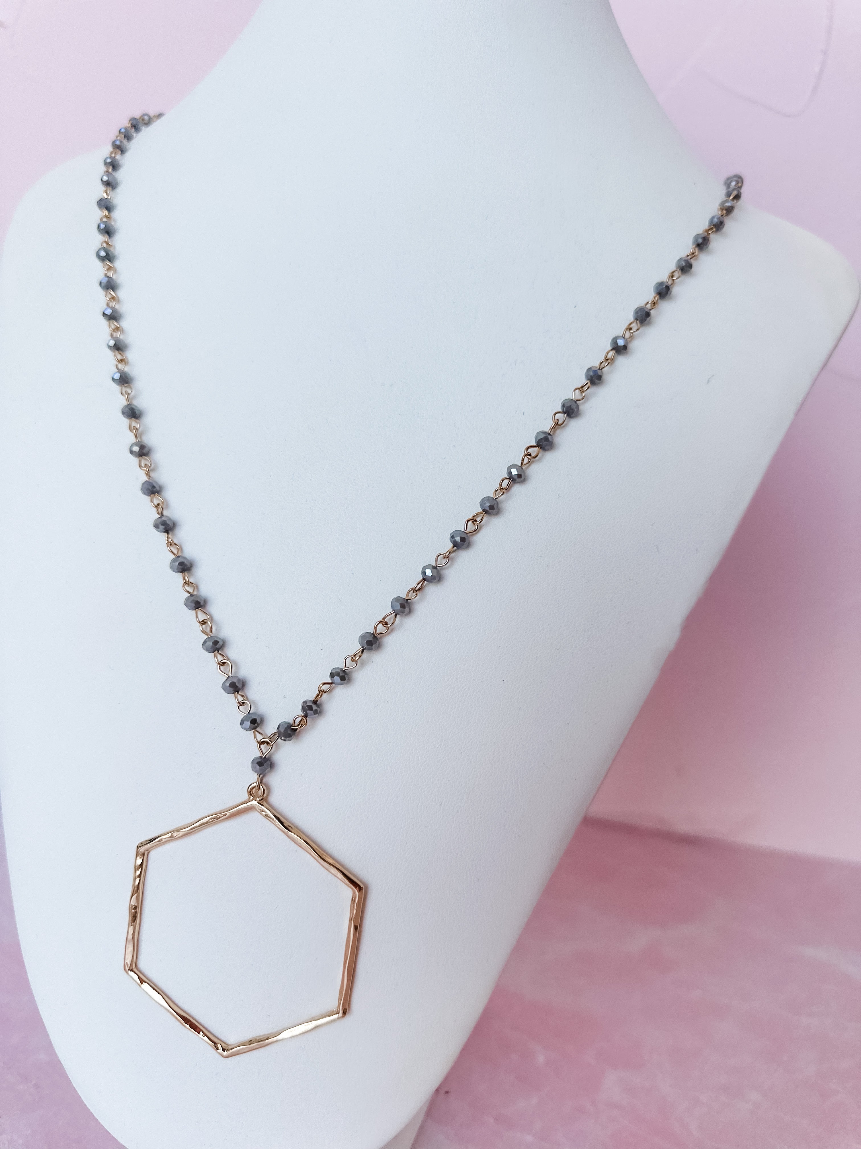 Kendall Hexagon Long Necklace