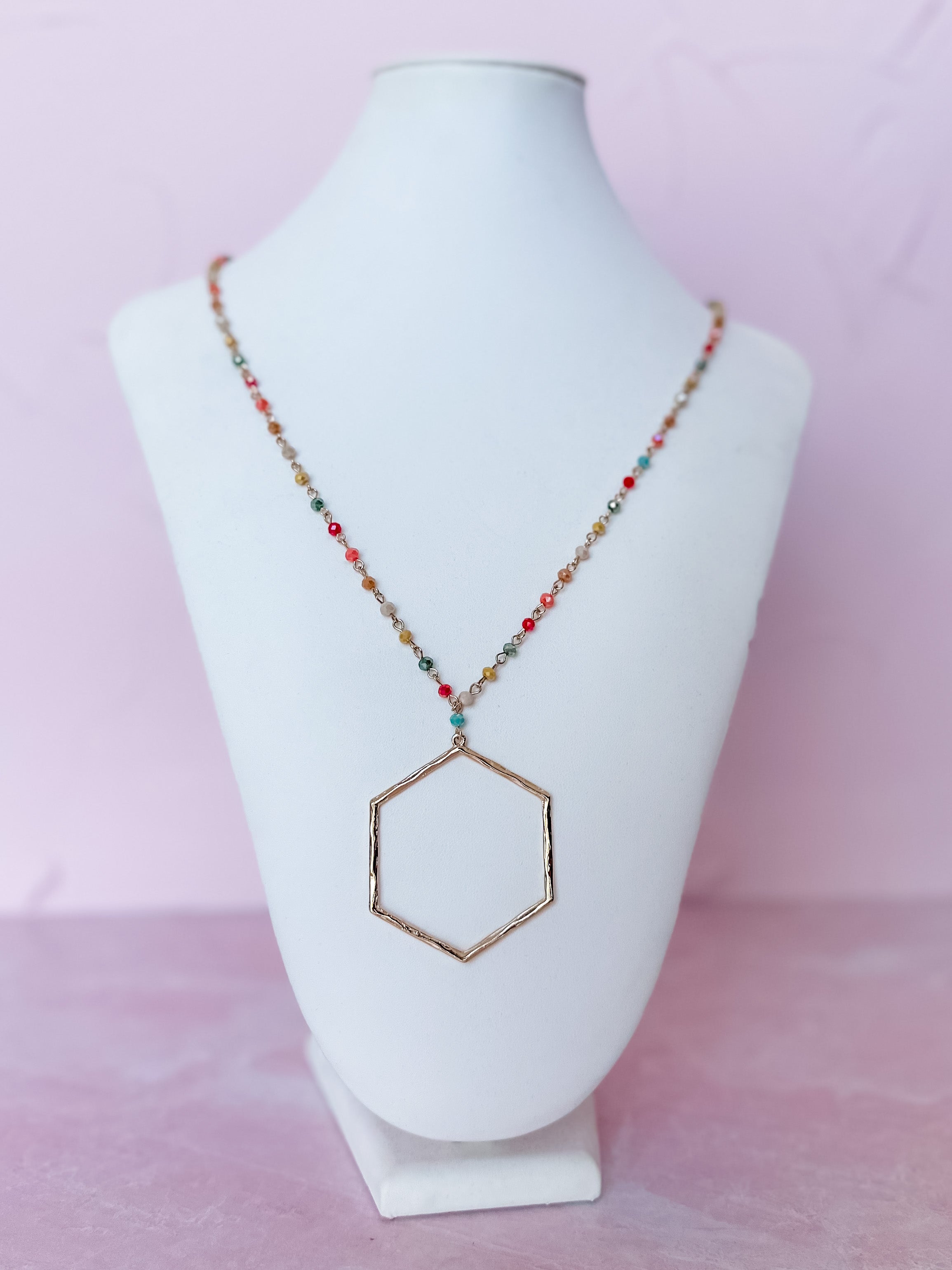 Kendall Hexagon Long Necklace