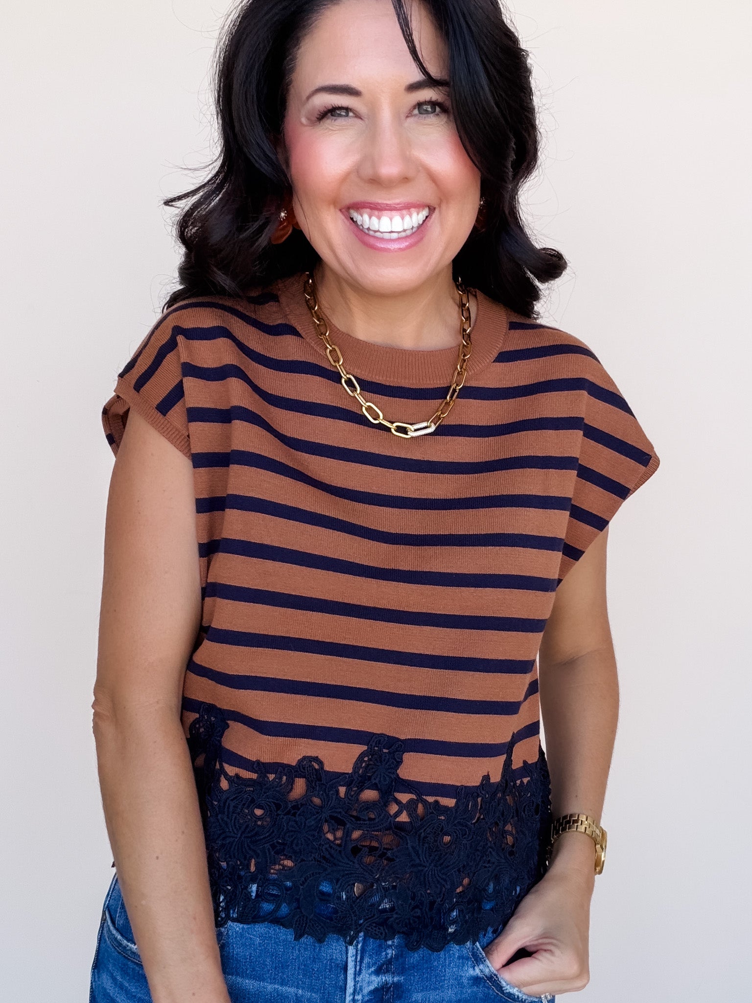 Navy Belle Top
