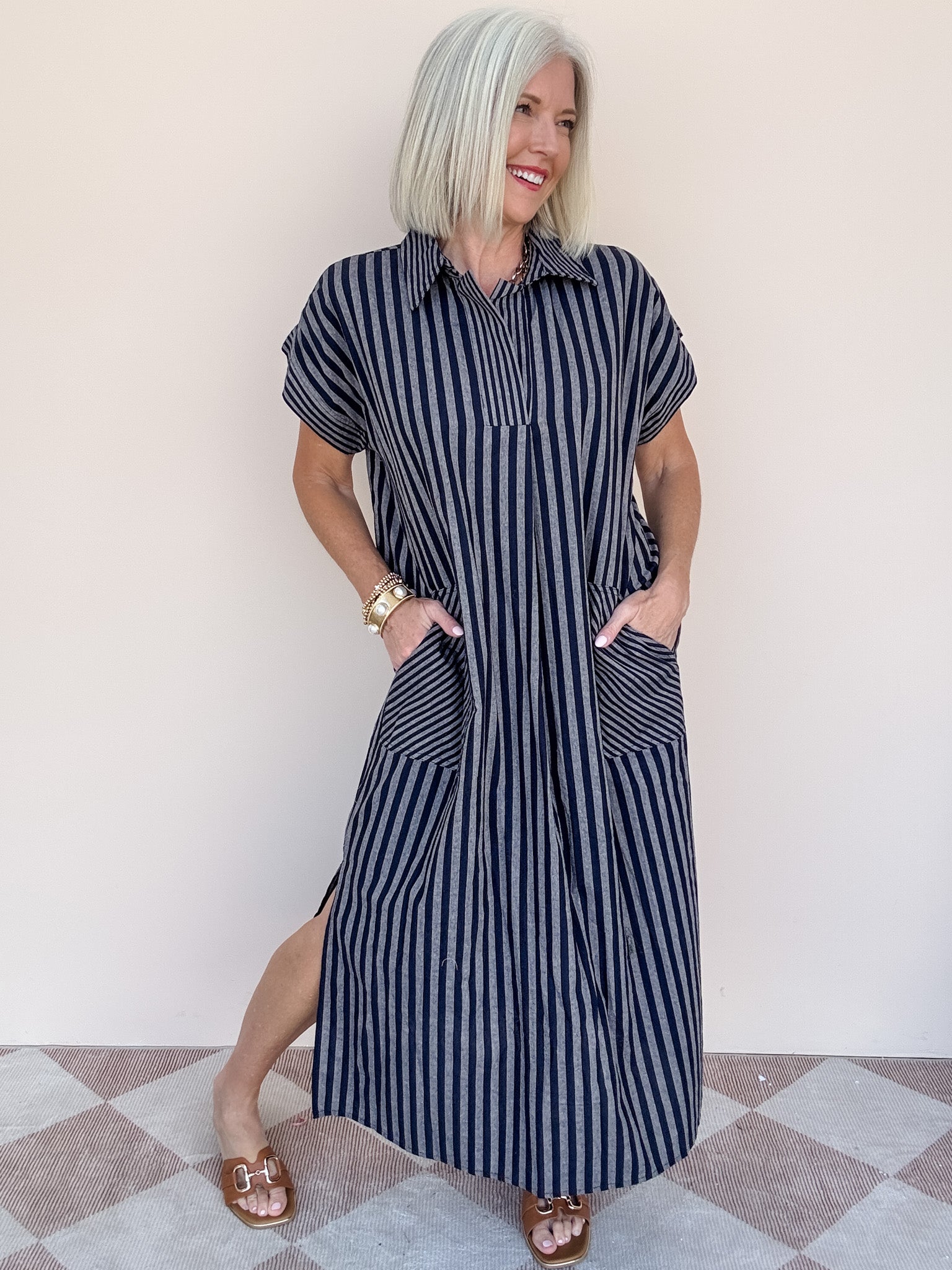 Canyon Row Dress | Navy