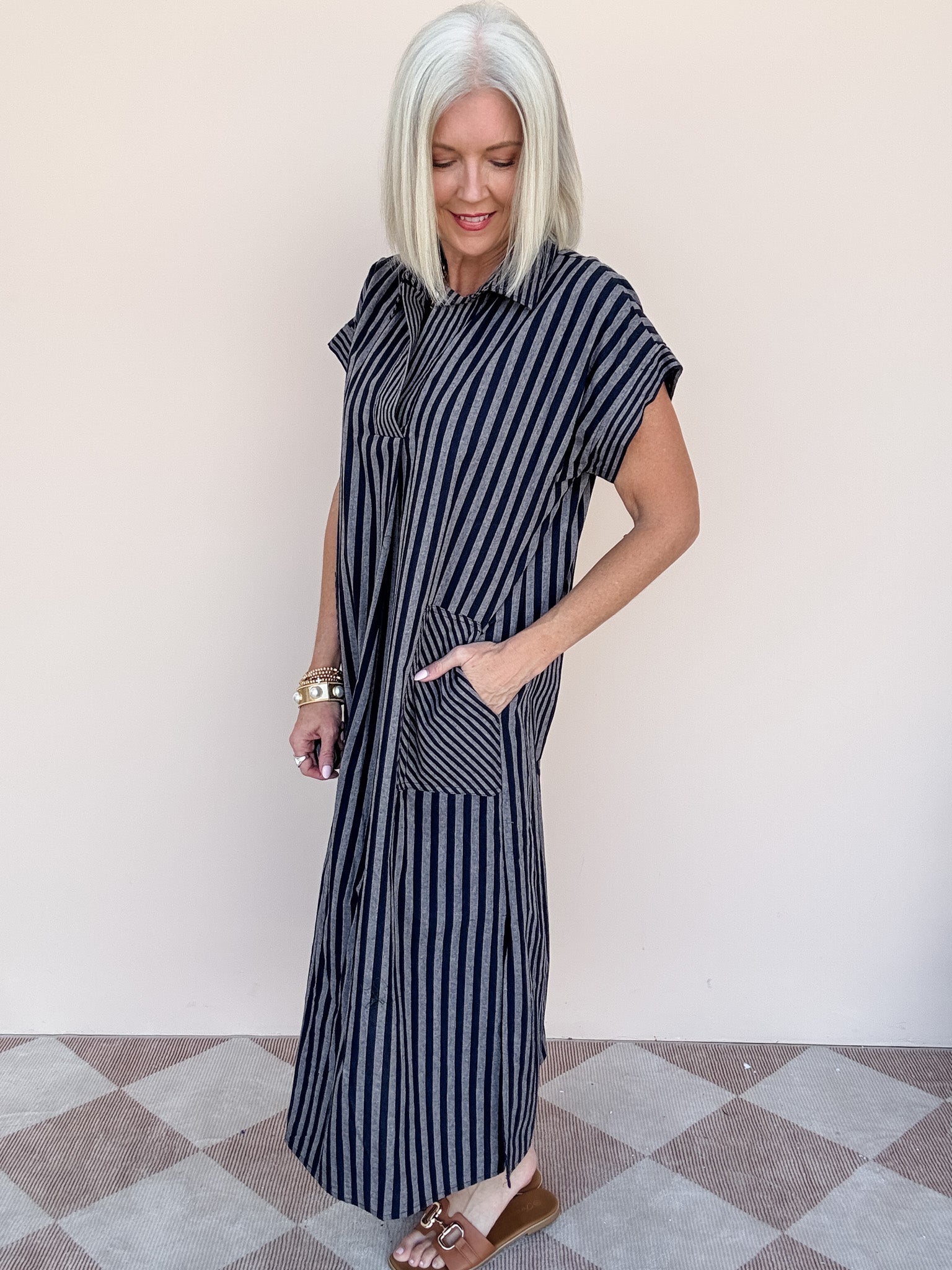 Canyon Row Dress | Navy