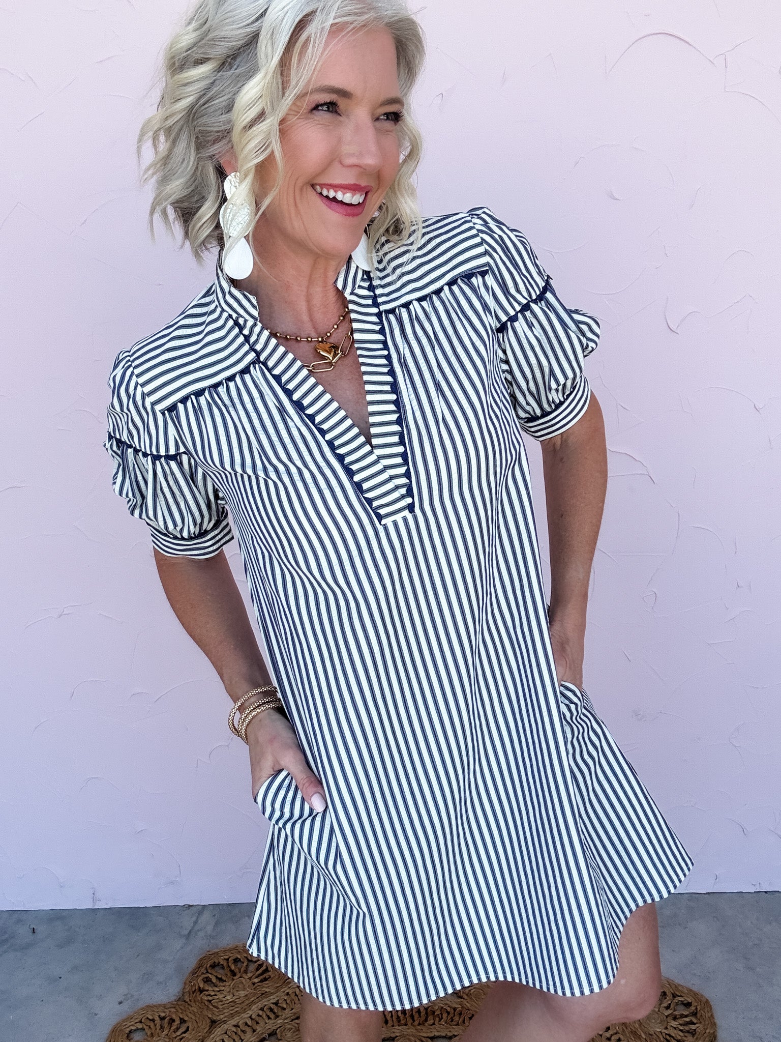 Navy Pier Stripe Dress
