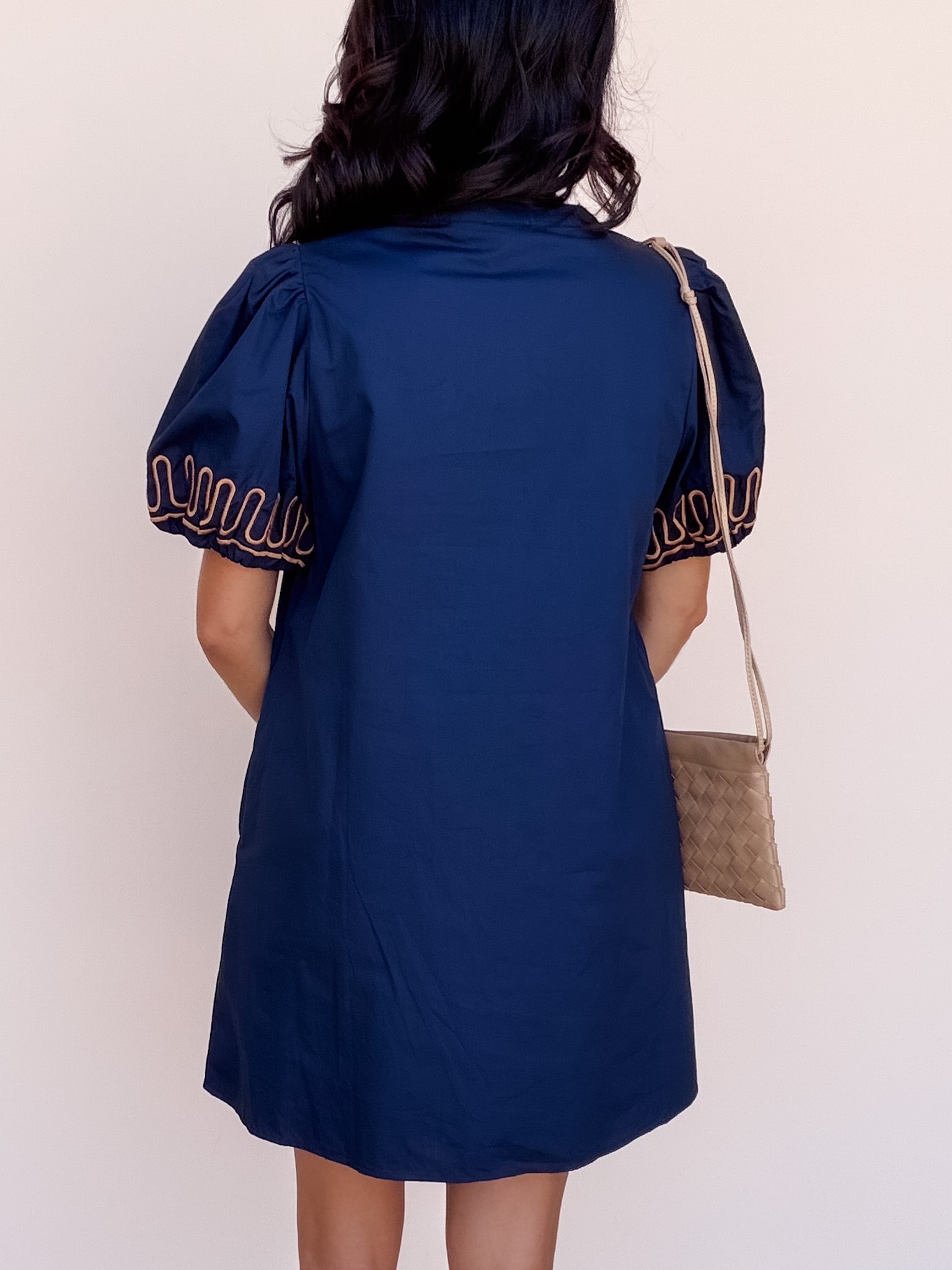 Sunburst Stitch Dress | Navy