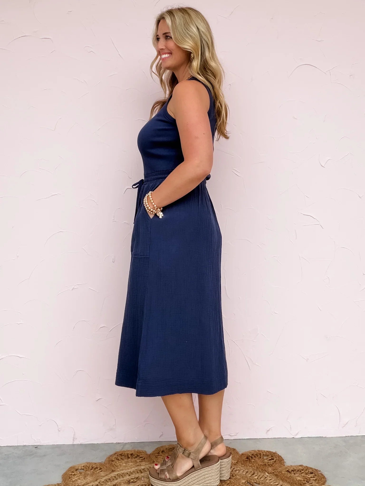 Sadie Blue Dress Medium / Navy
