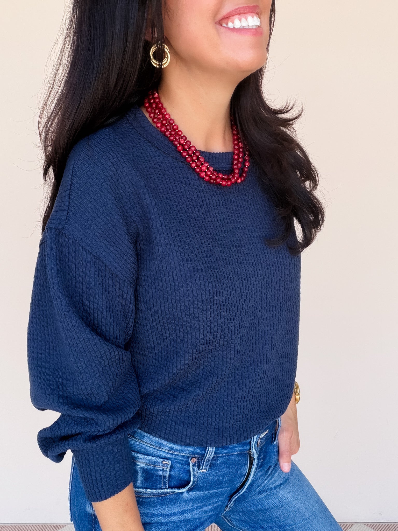 Winnie Wave Top | Navy