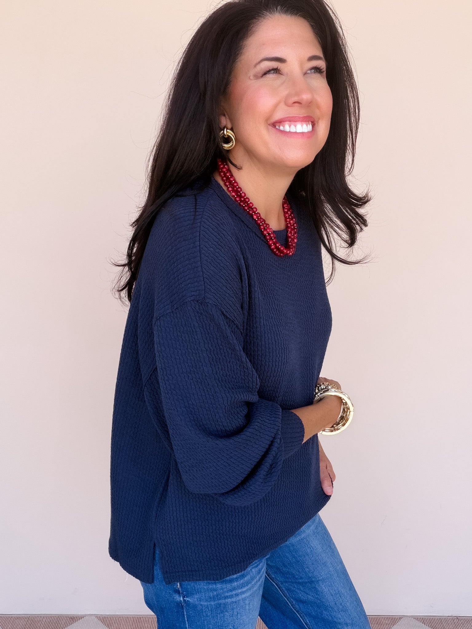 Winnie Wave Top | Navy