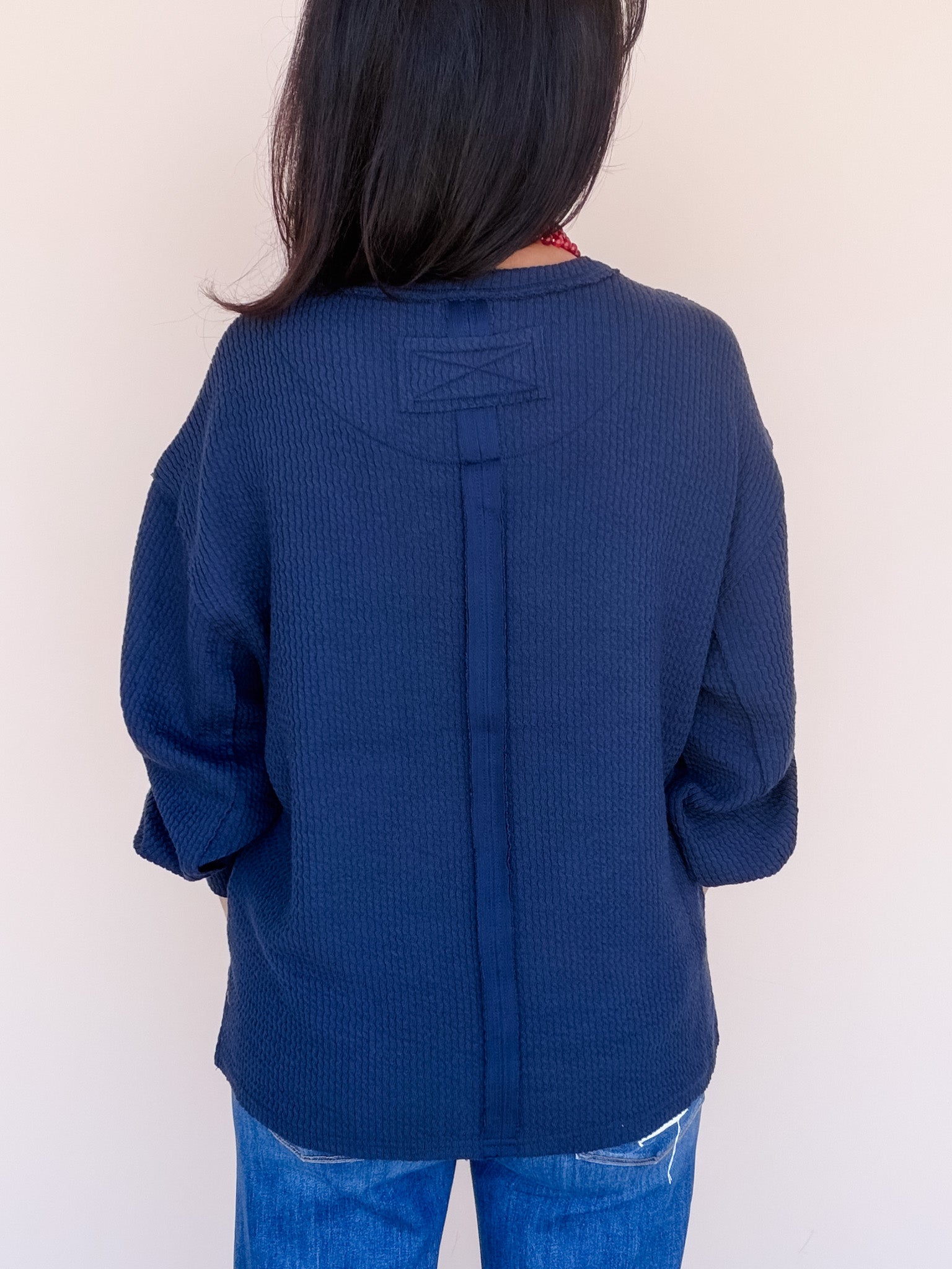 Winnie Wave Top | Navy