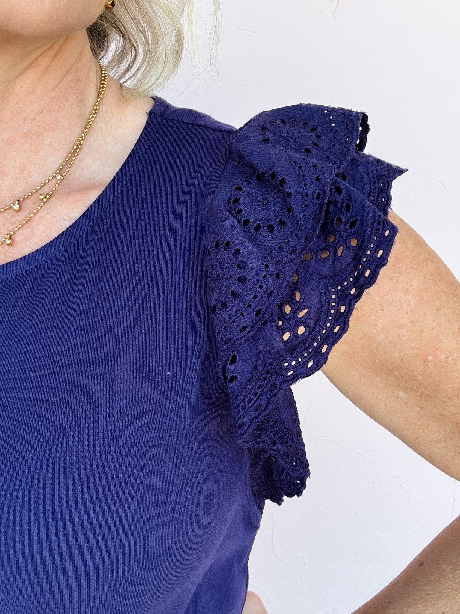 Eyelet Evening Stroll Top - 50% Off