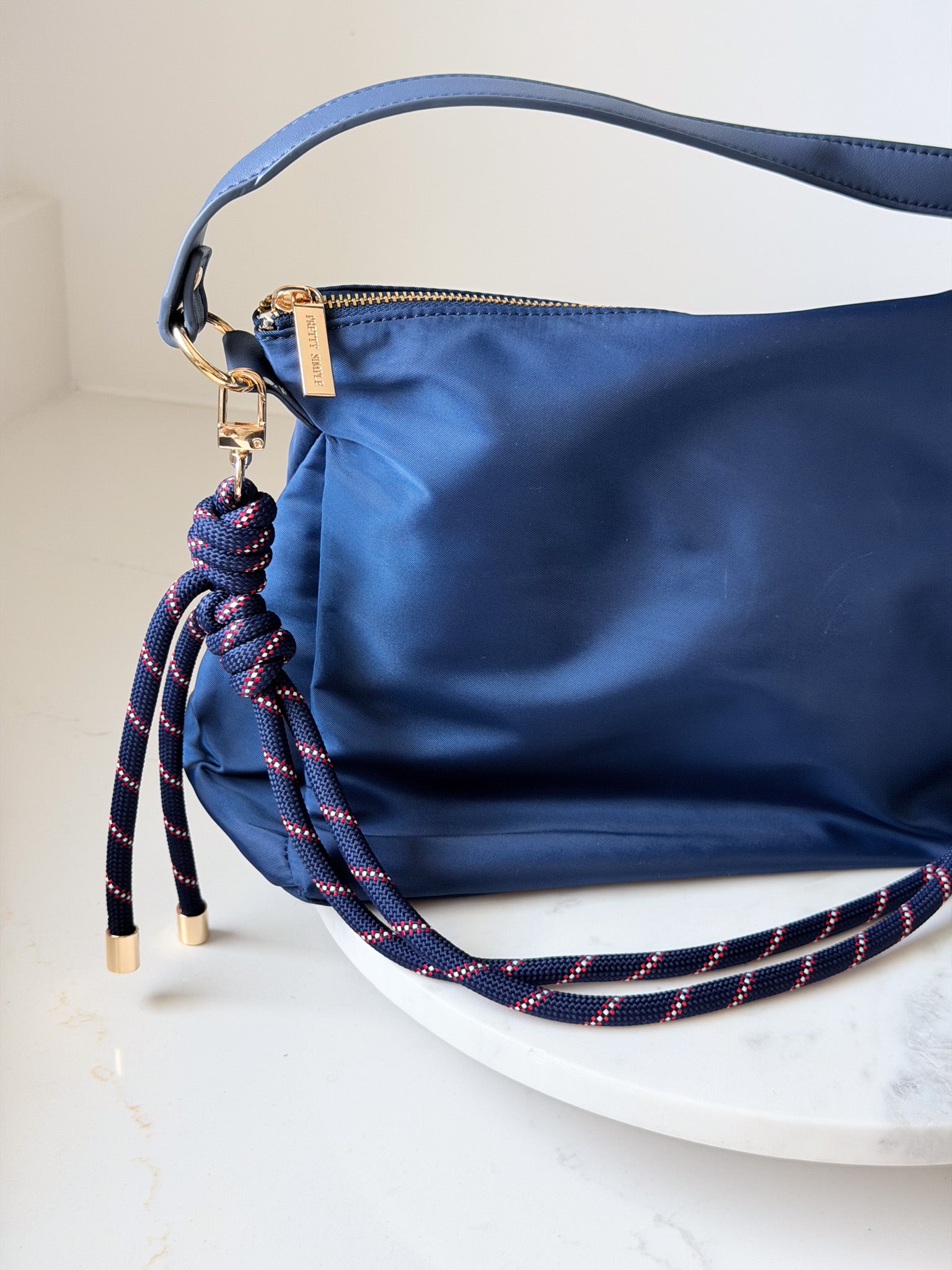 Nikki Nylon Slouchy Shoulder Bag | Navy