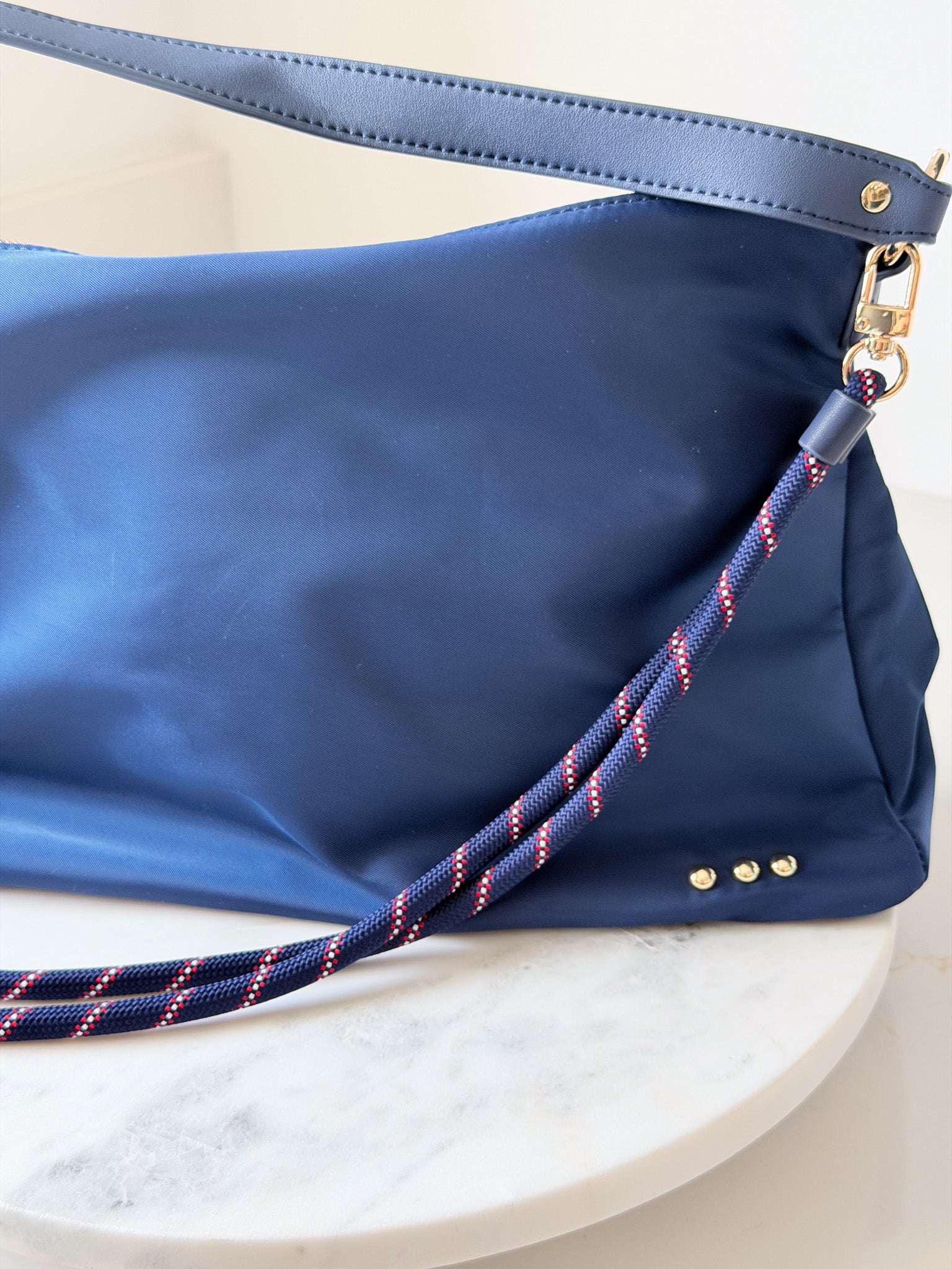 Nikki Nylon Slouchy Shoulder Bag | Navy