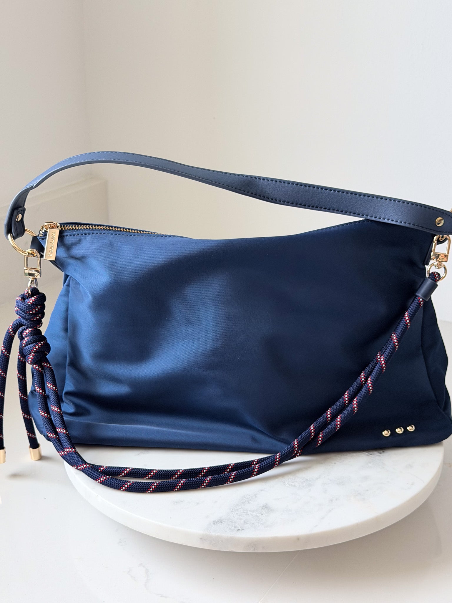 Nikki Nylon Slouchy Shoulder Bag | Navy