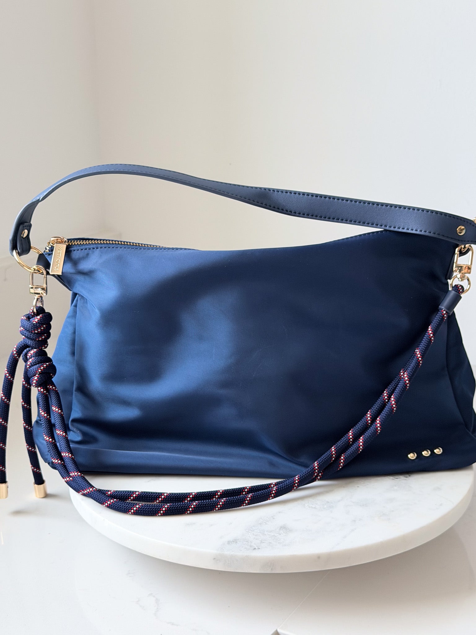 Nikki Nylon Slouchy Shoulder Bag | Navy