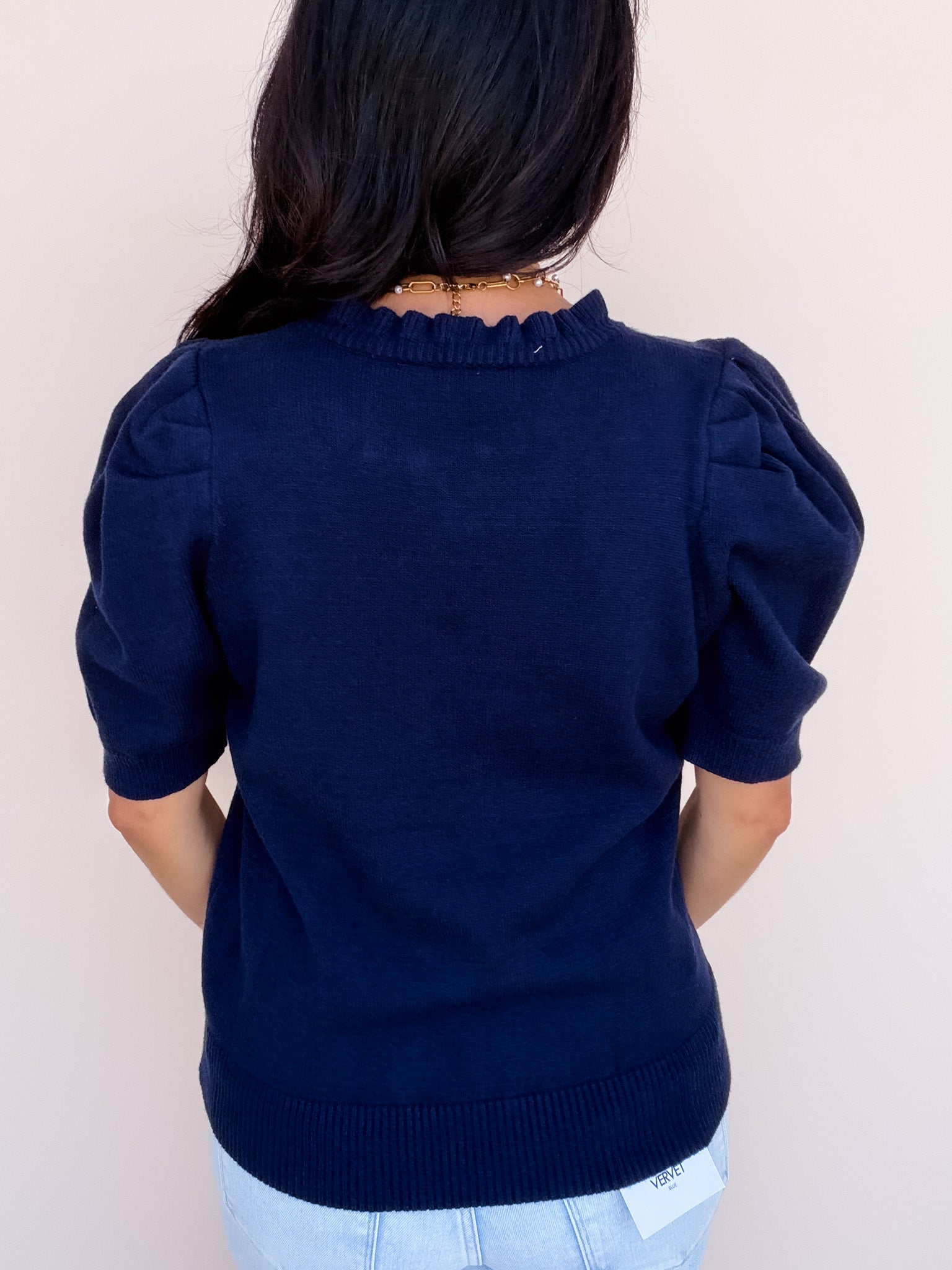Come Home Ruffled Sweater | Navy