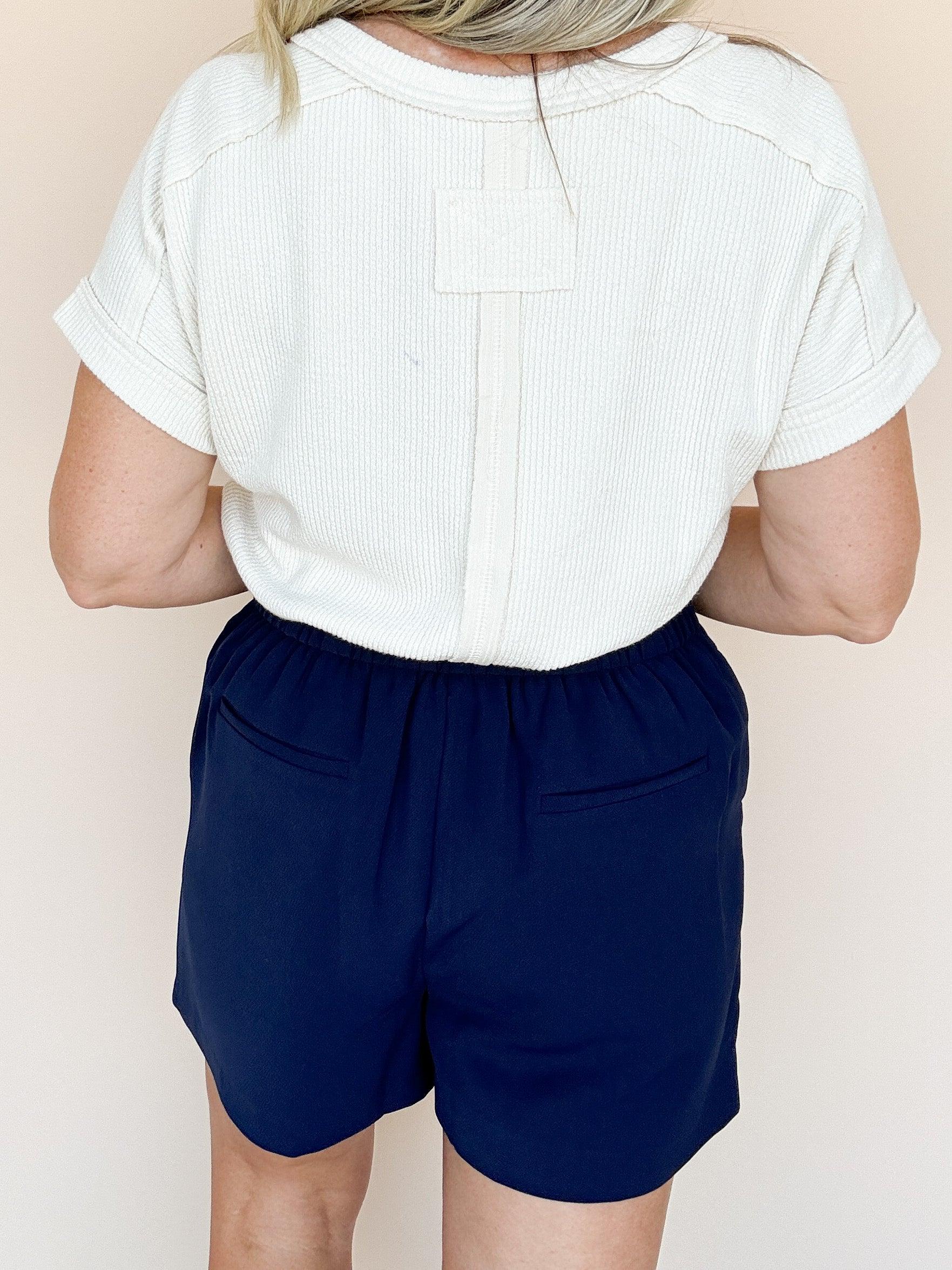 Classy Navy Tailored Shorts- FINAL SALE