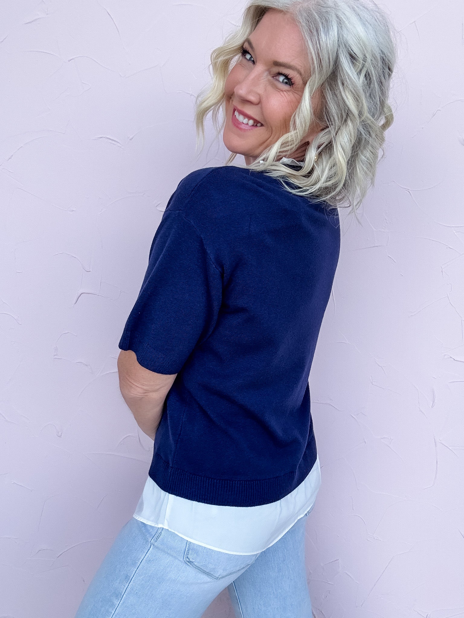 Navy & Nice Knit Top