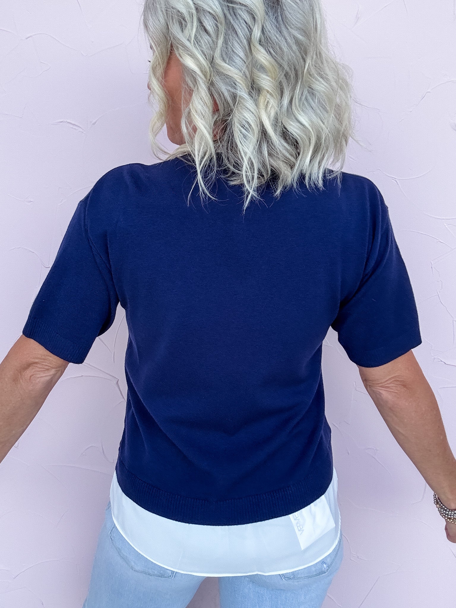 Navy & Nice Knit Top