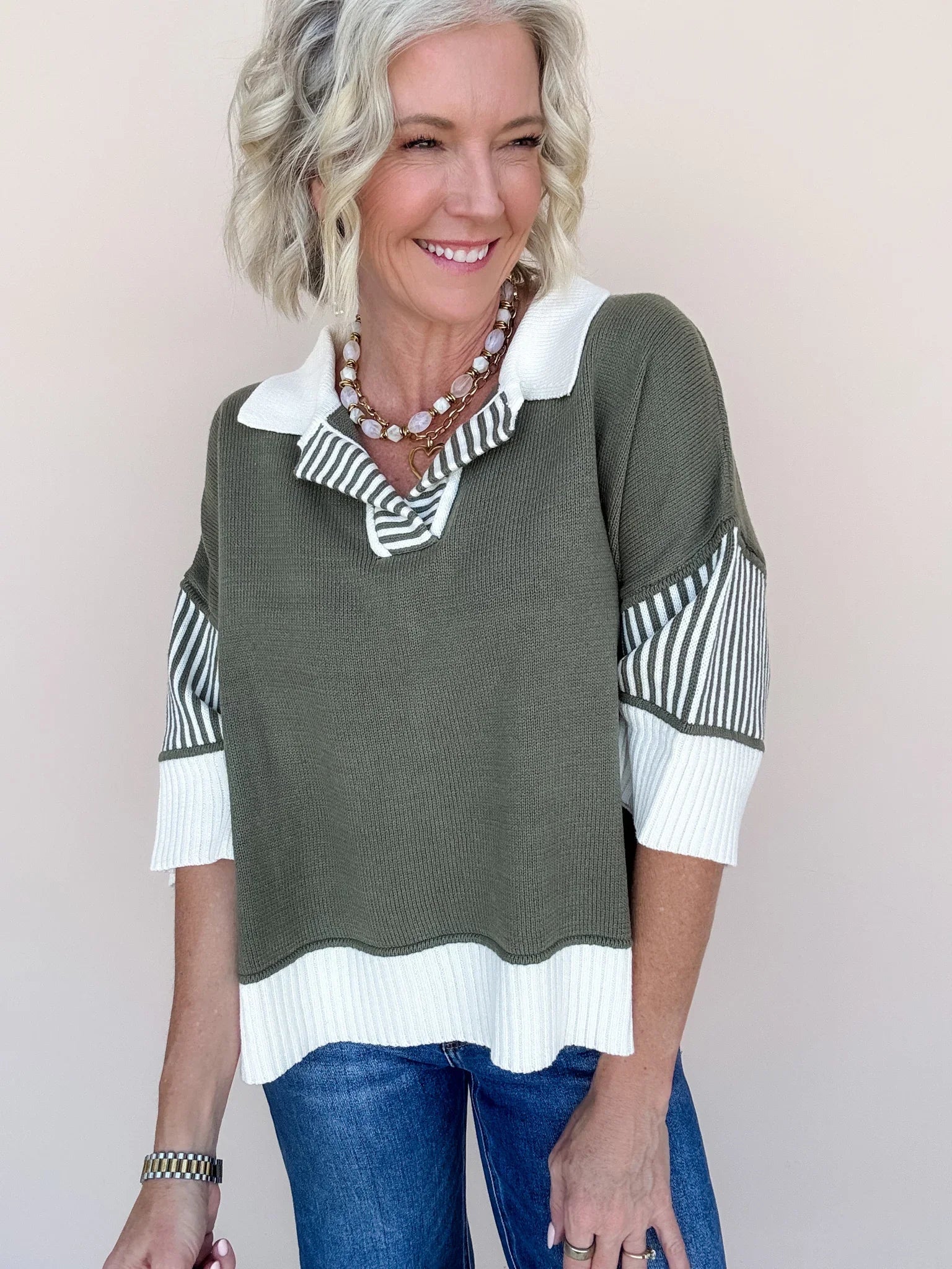 Weekend Polo Sweater | Olive