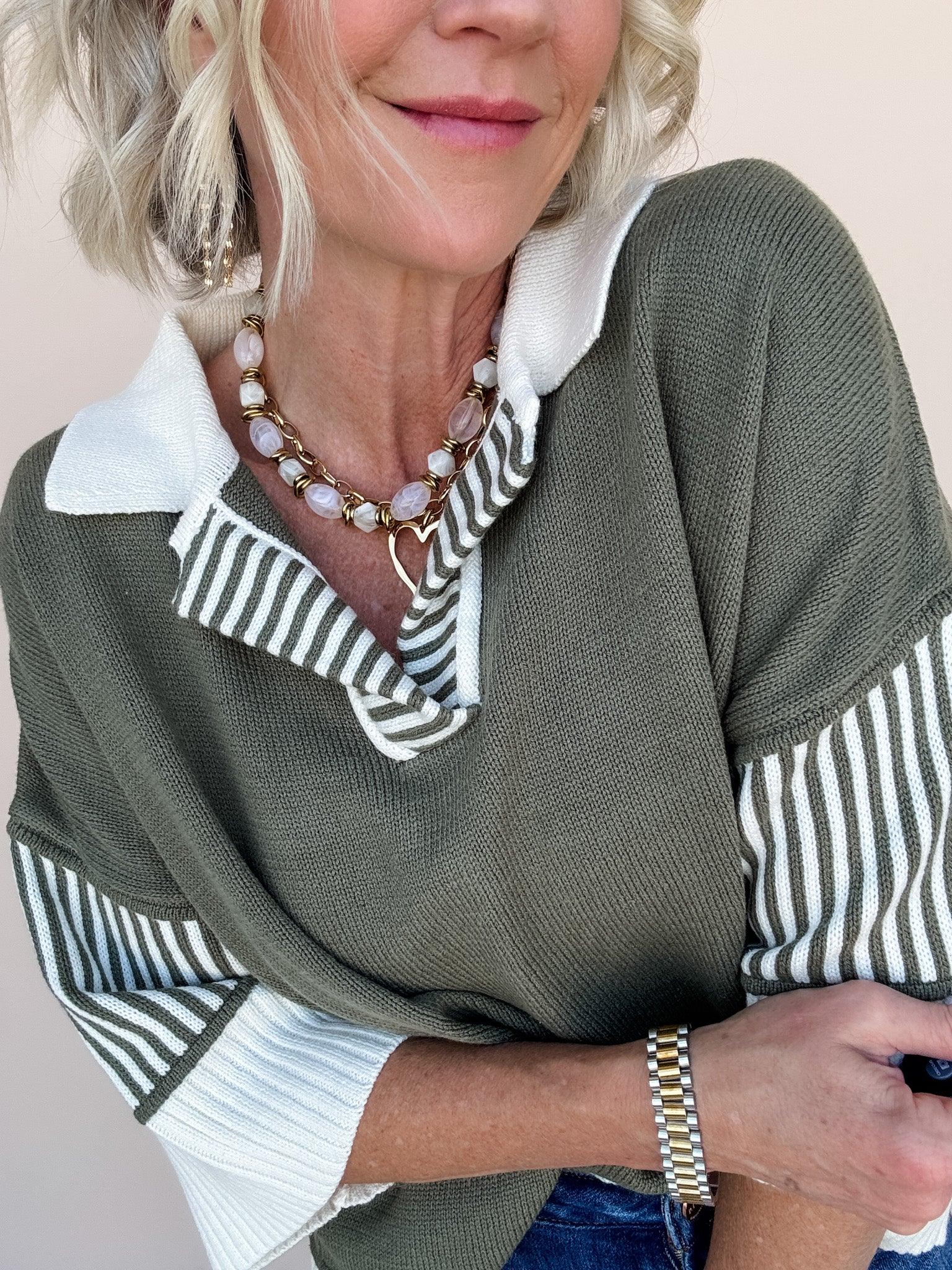 Weekend Polo Sweater | Olive