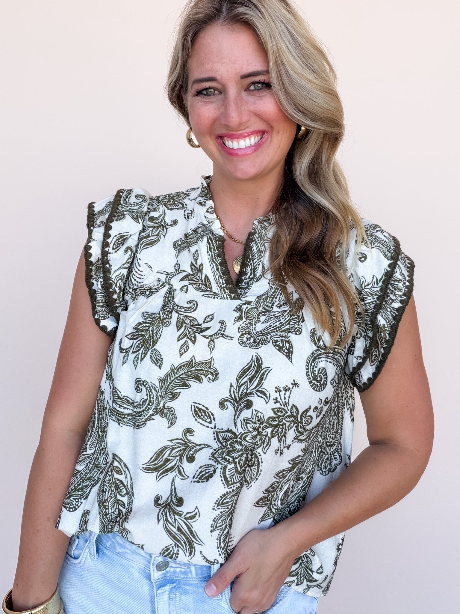 Saddle Creek Top | Olive