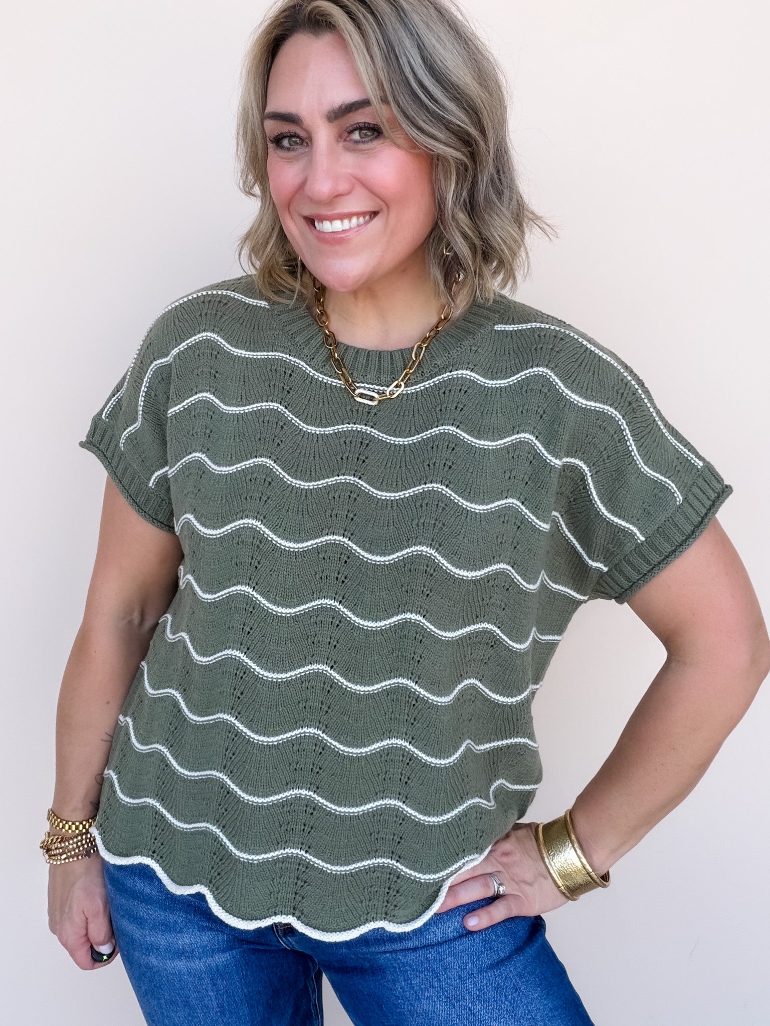 Rolling Meadow Knit Top | Olive