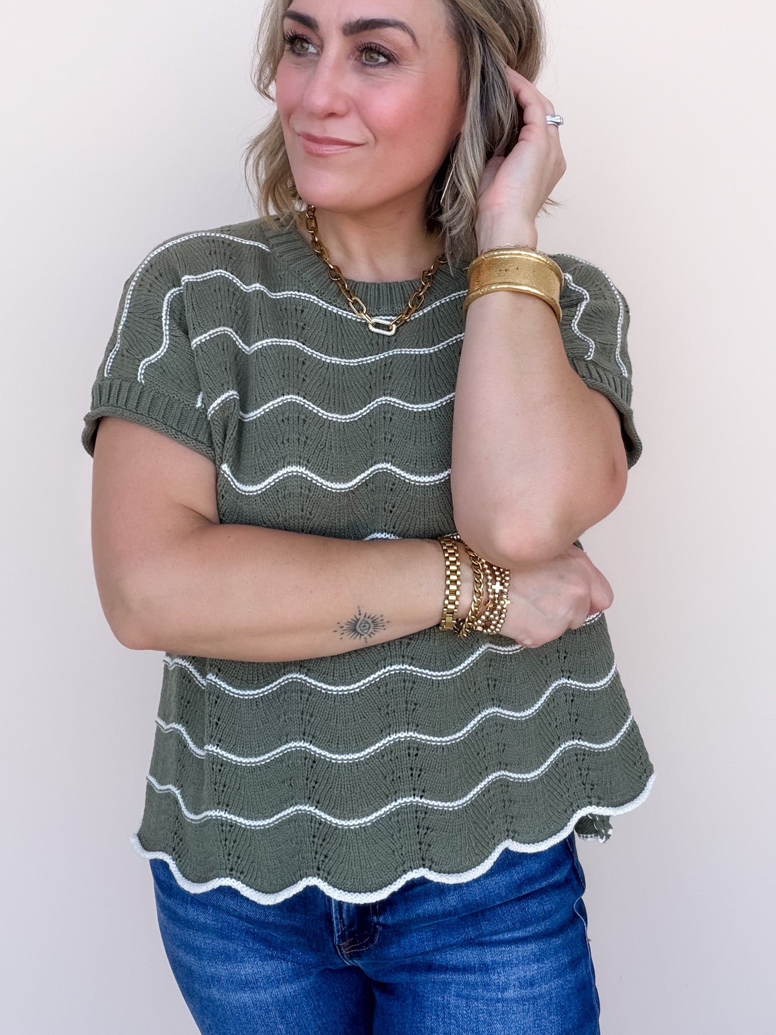 Rolling Meadow Knit Top | Olive