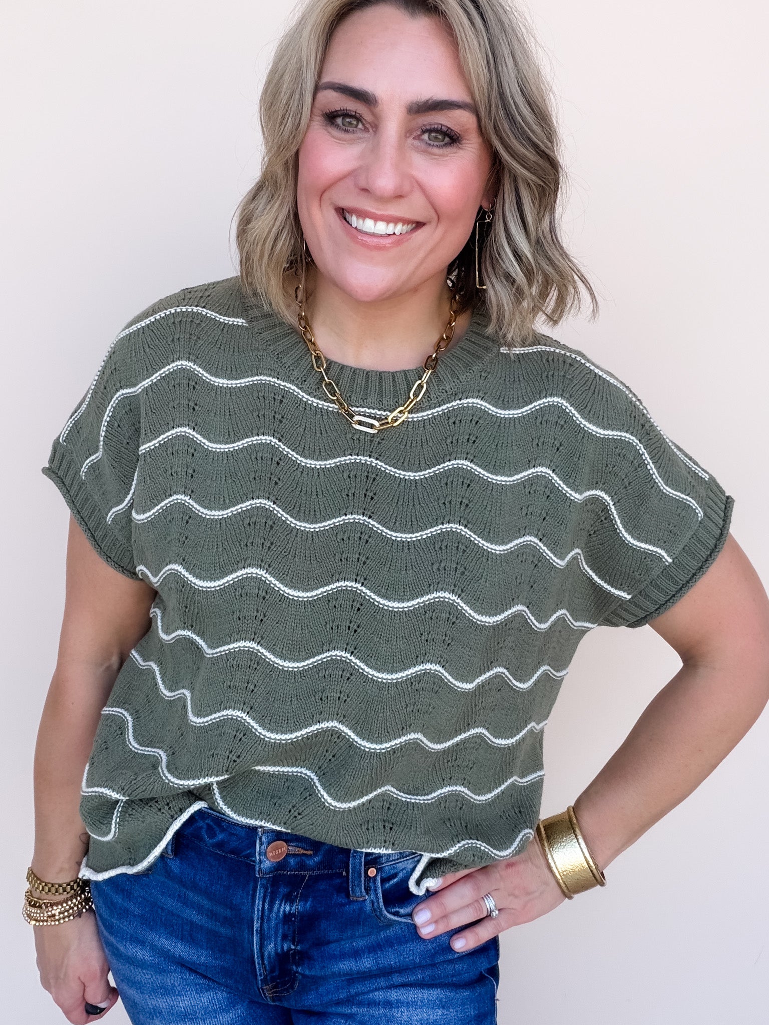 Rolling Meadow Knit Top | Olive
