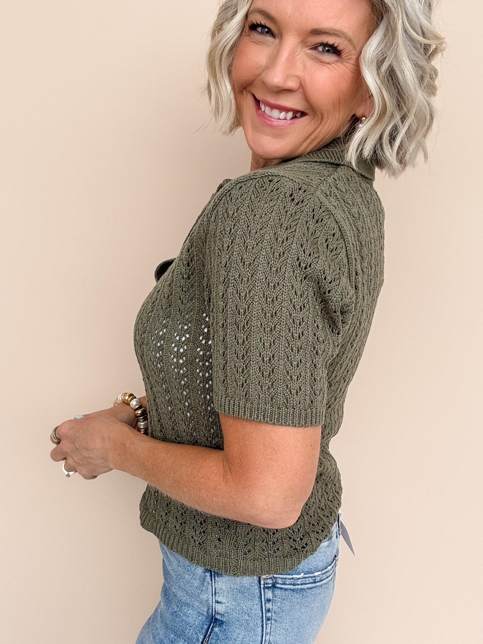Olive Branch Knit Top
