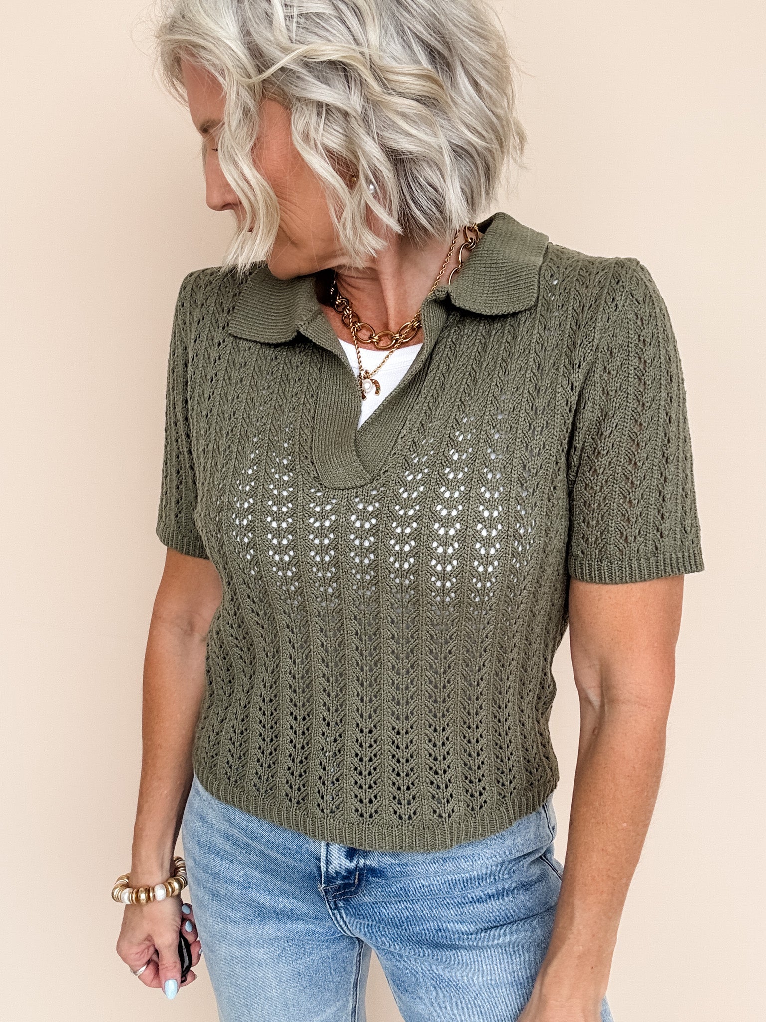 Olive Branch Knit Top