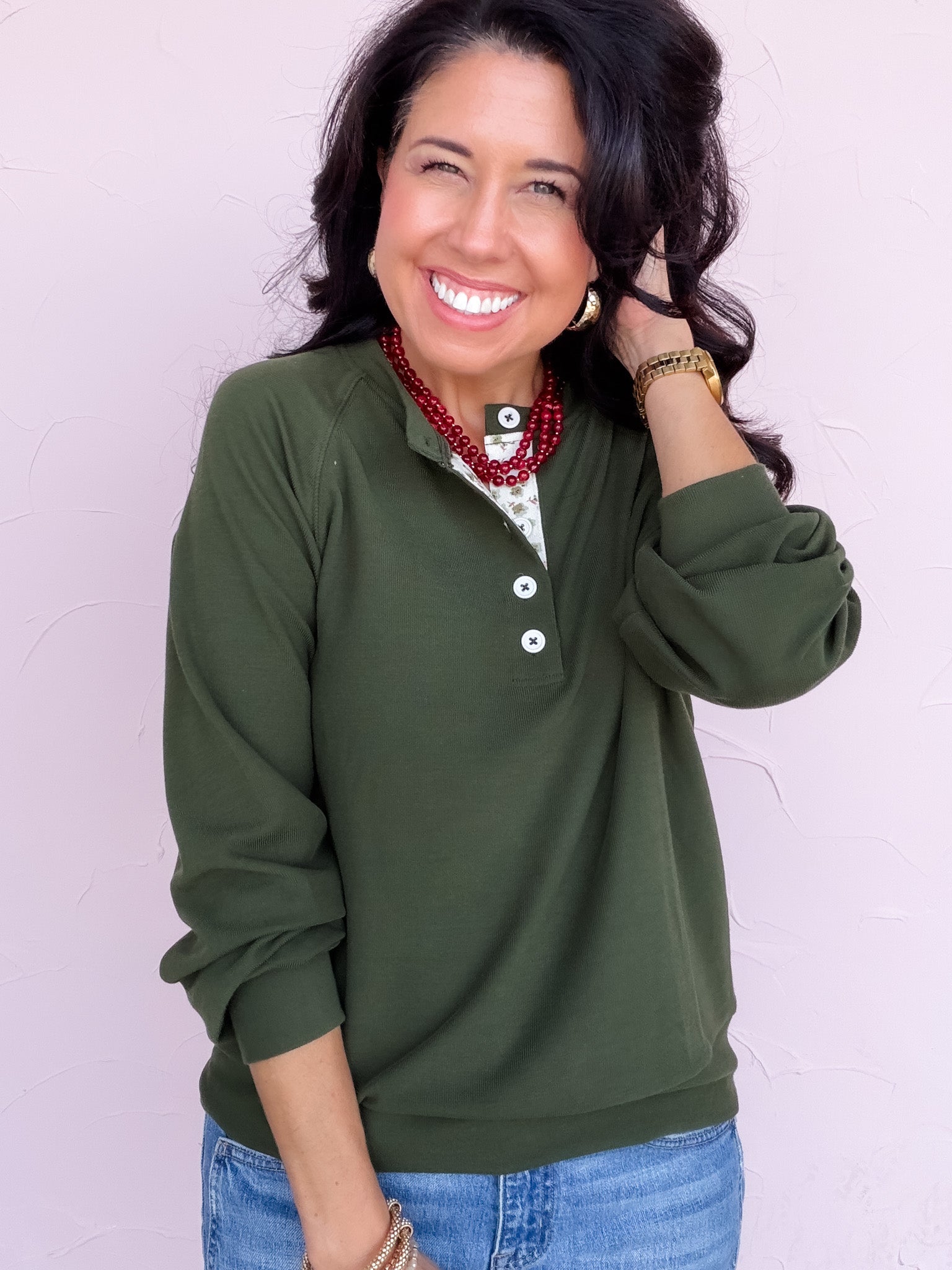 Hidden Charm Top | Olive