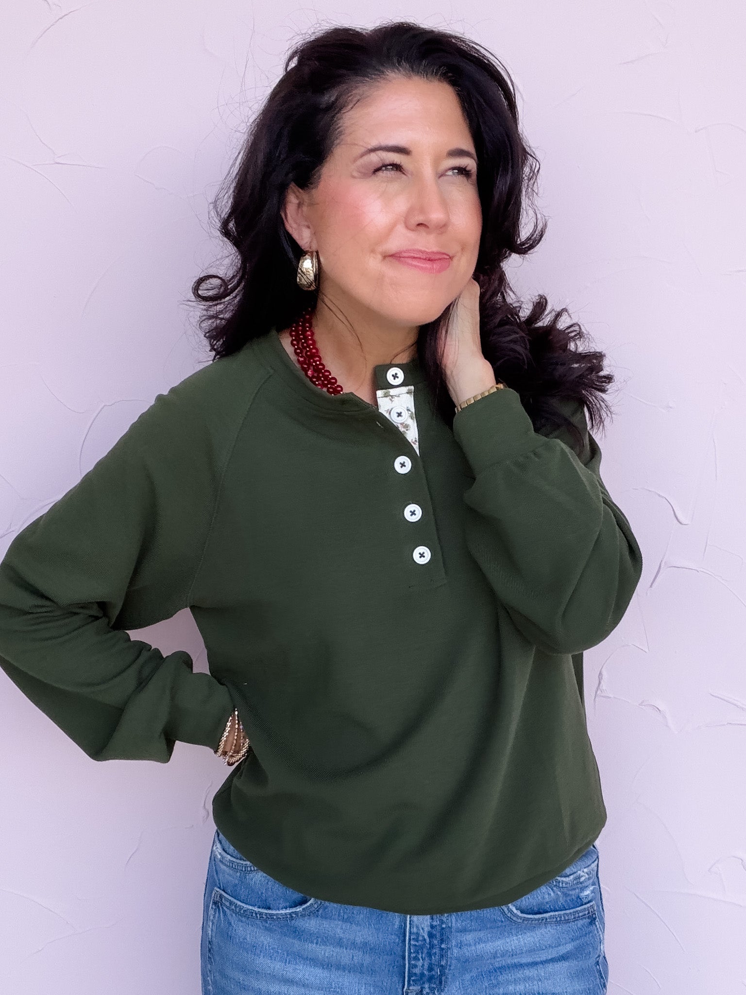 Hidden Charm Top | Olive