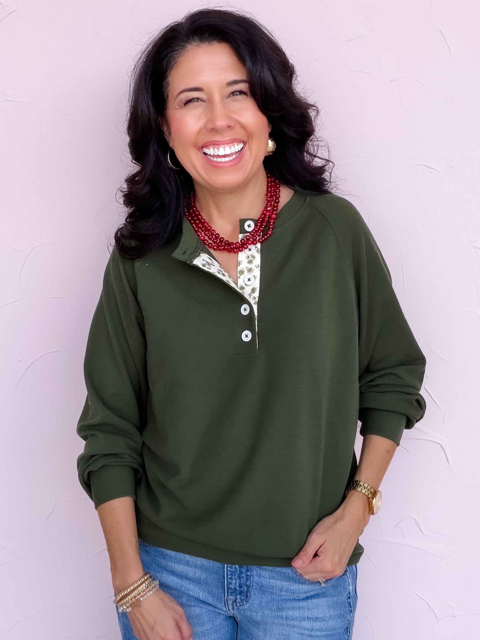 Hidden Charm Top | Olive