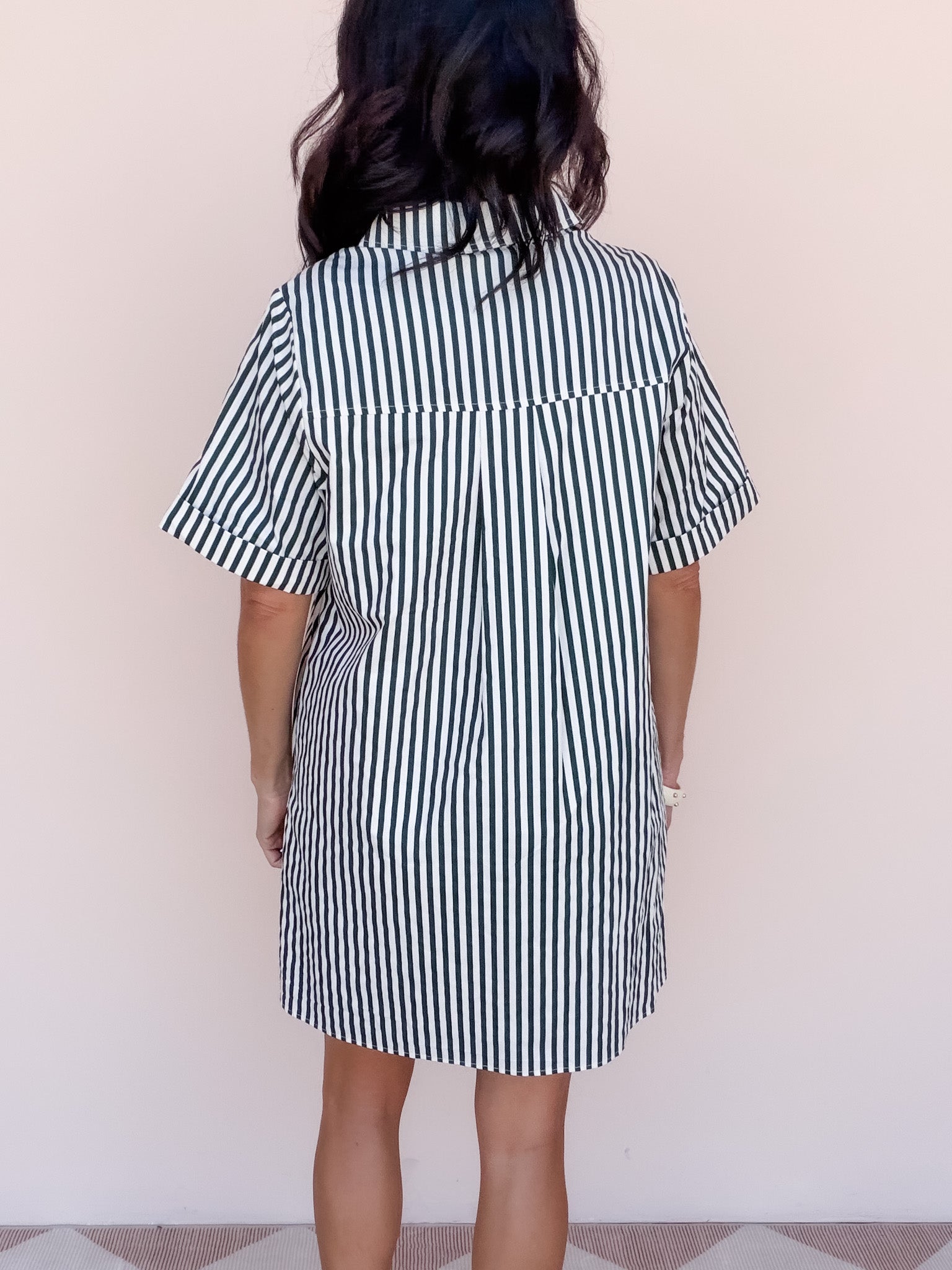 Reese Striped Dress | Hunter Green