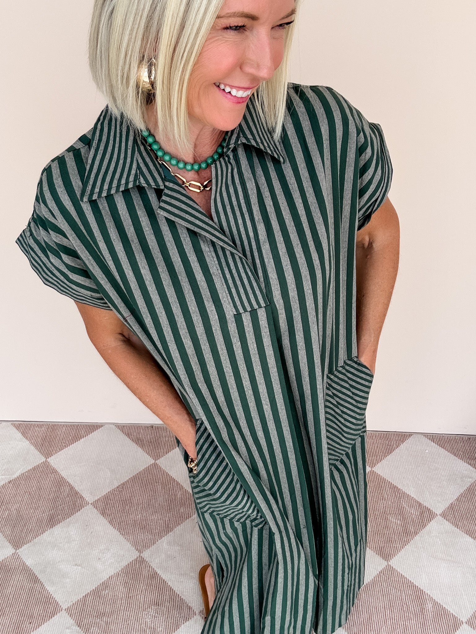 Canyon Row Dress | Hunter Green