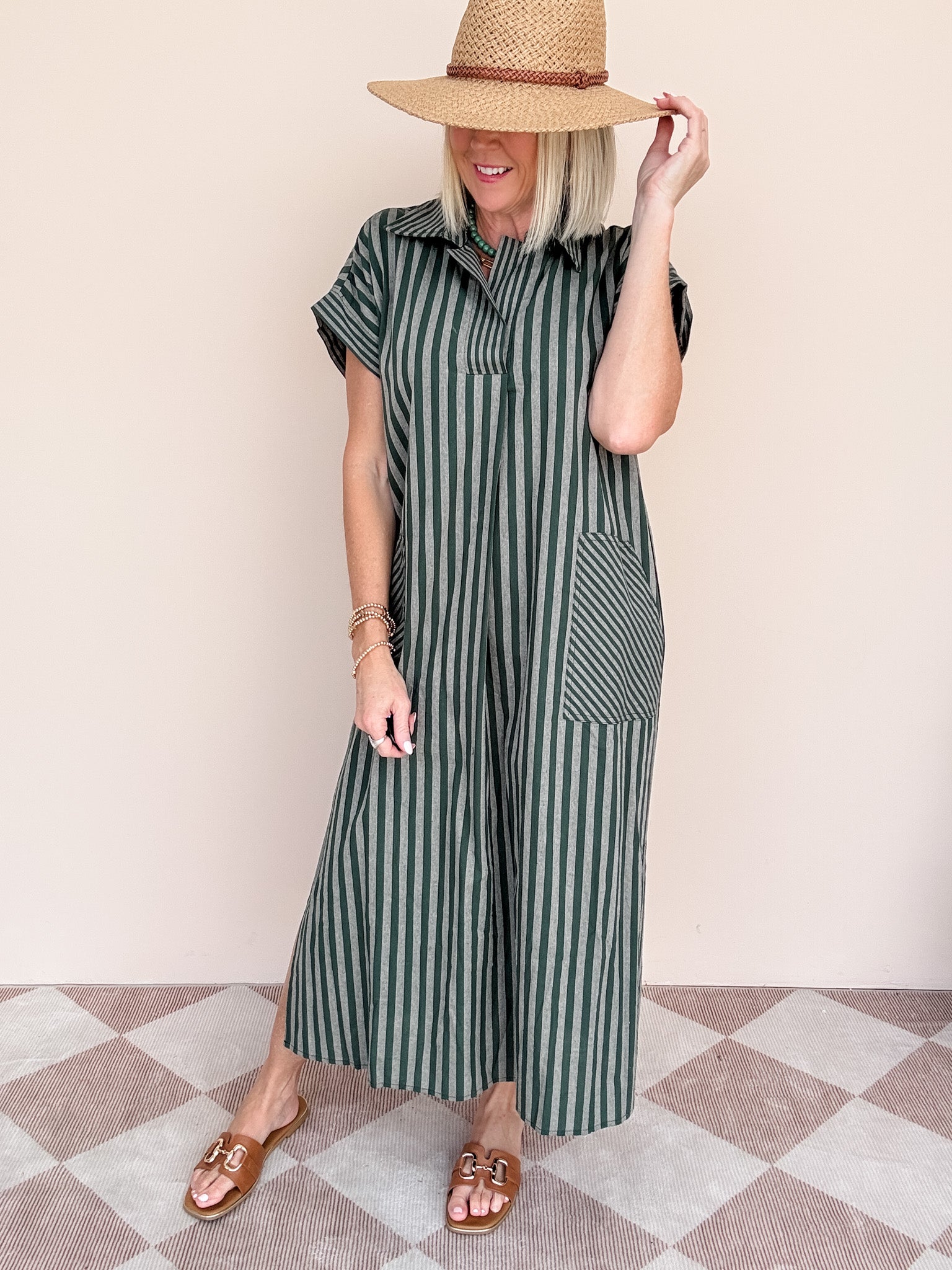 Canyon Row Dress | Hunter Green