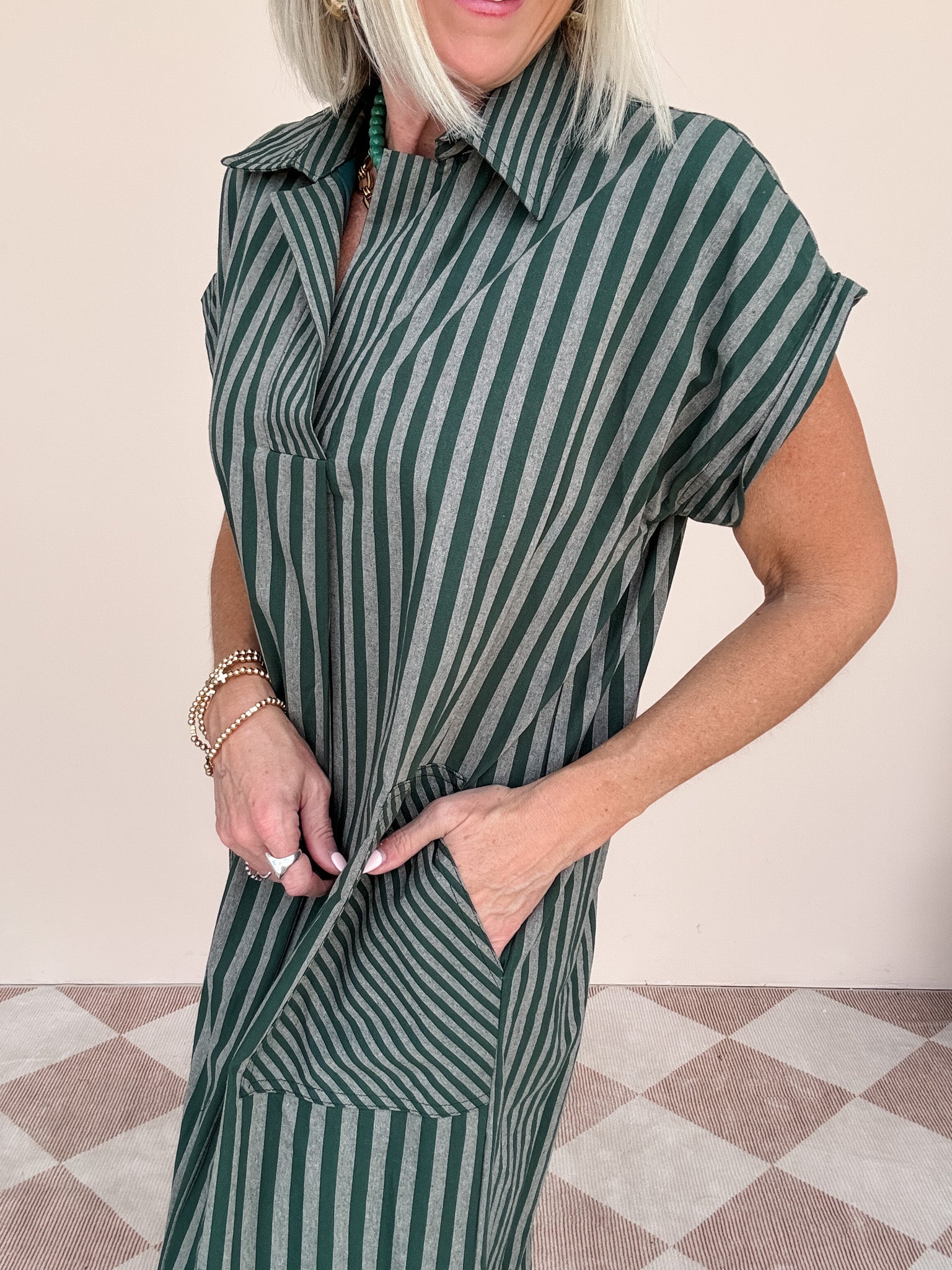 Canyon Row Dress | Hunter Green